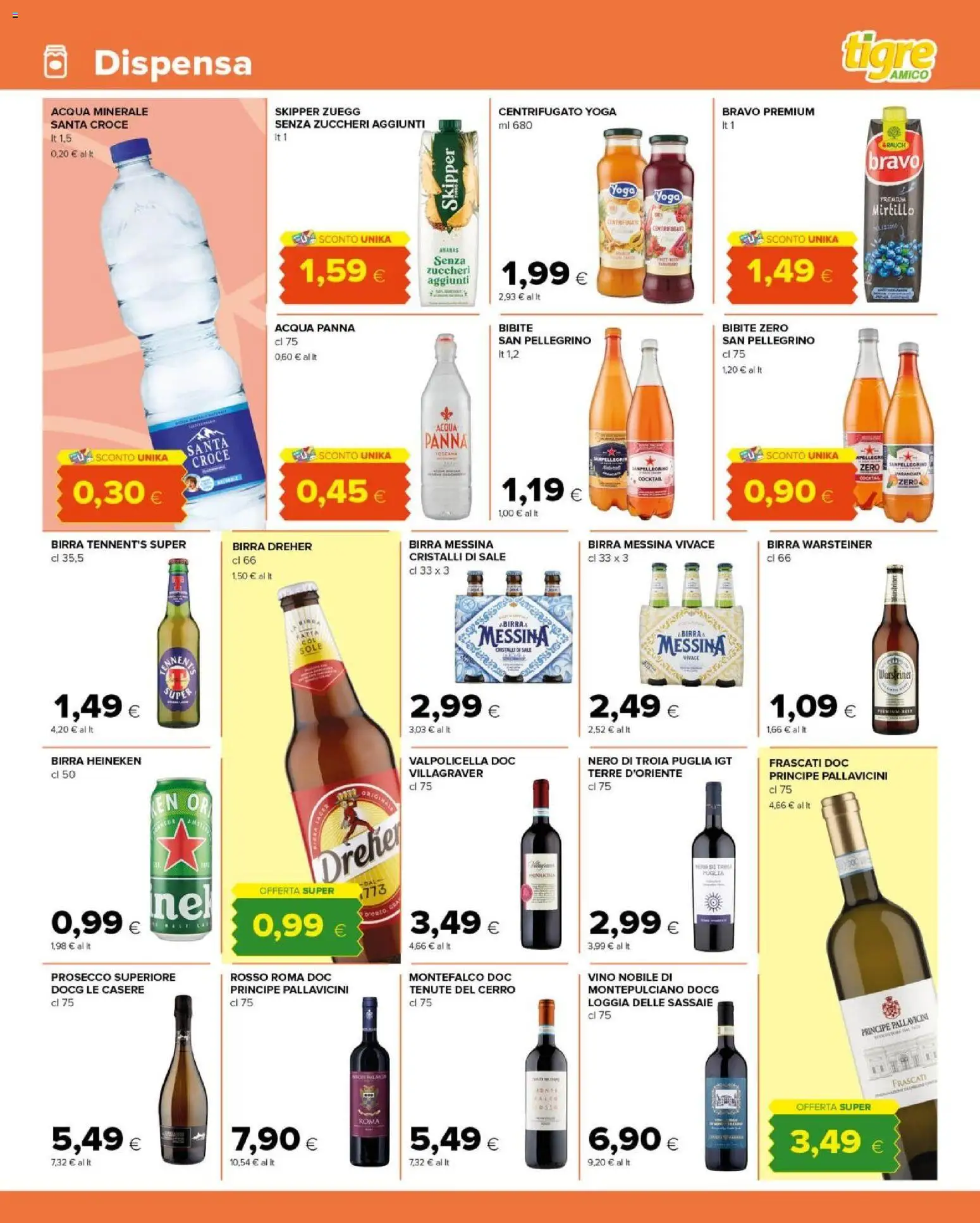 Volantino Tigre del 03.01.2026 | Pagina: 9 | Prodotti: Bibite, Birra messina, Acqua minerale, Heineken