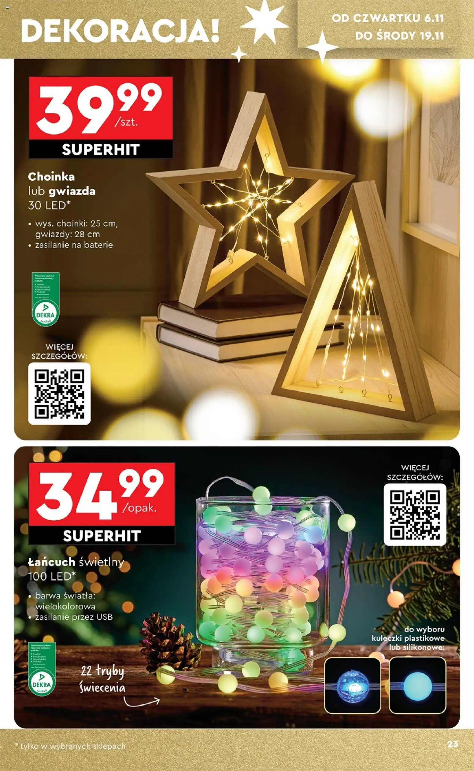 Biedronka Black Friday od 03.11.2025 | Strona: 23 | Produkty: Choinka, USB, Baterie