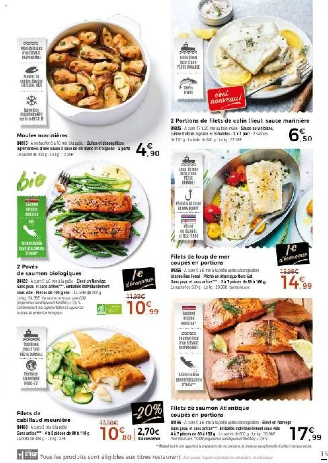{H1} | Page: 15 | Produits: Pêche, Vin, Saumon, Crème