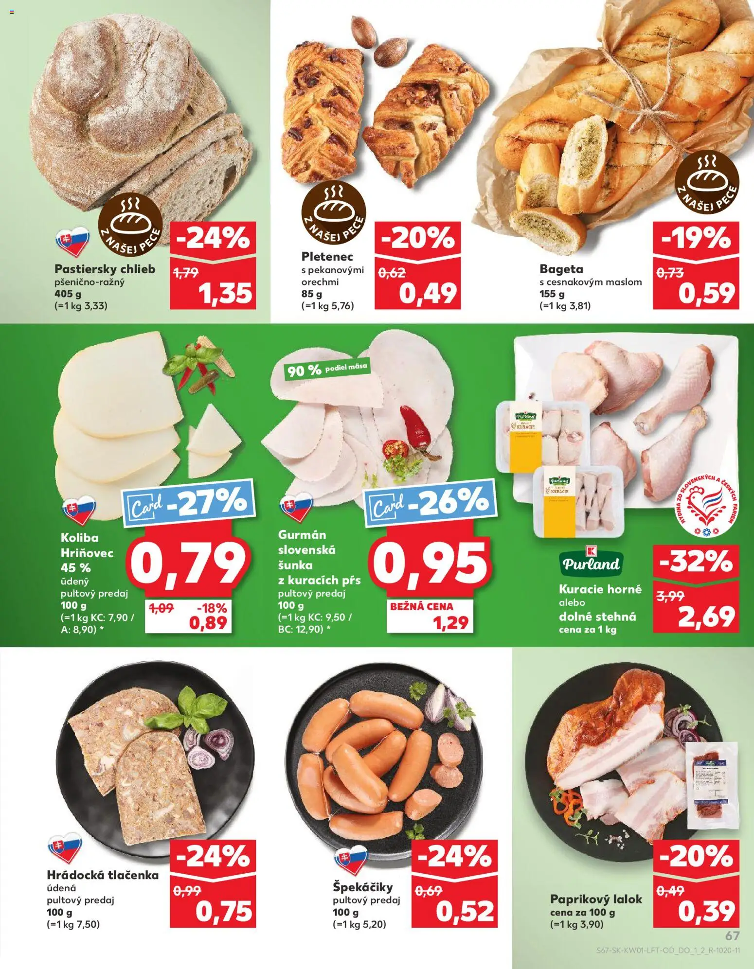Nové Kaufland akcie – leták je platný od 02.01.2026 | Strana: 67 | Produkty: Chlieb, Šunka, Pec