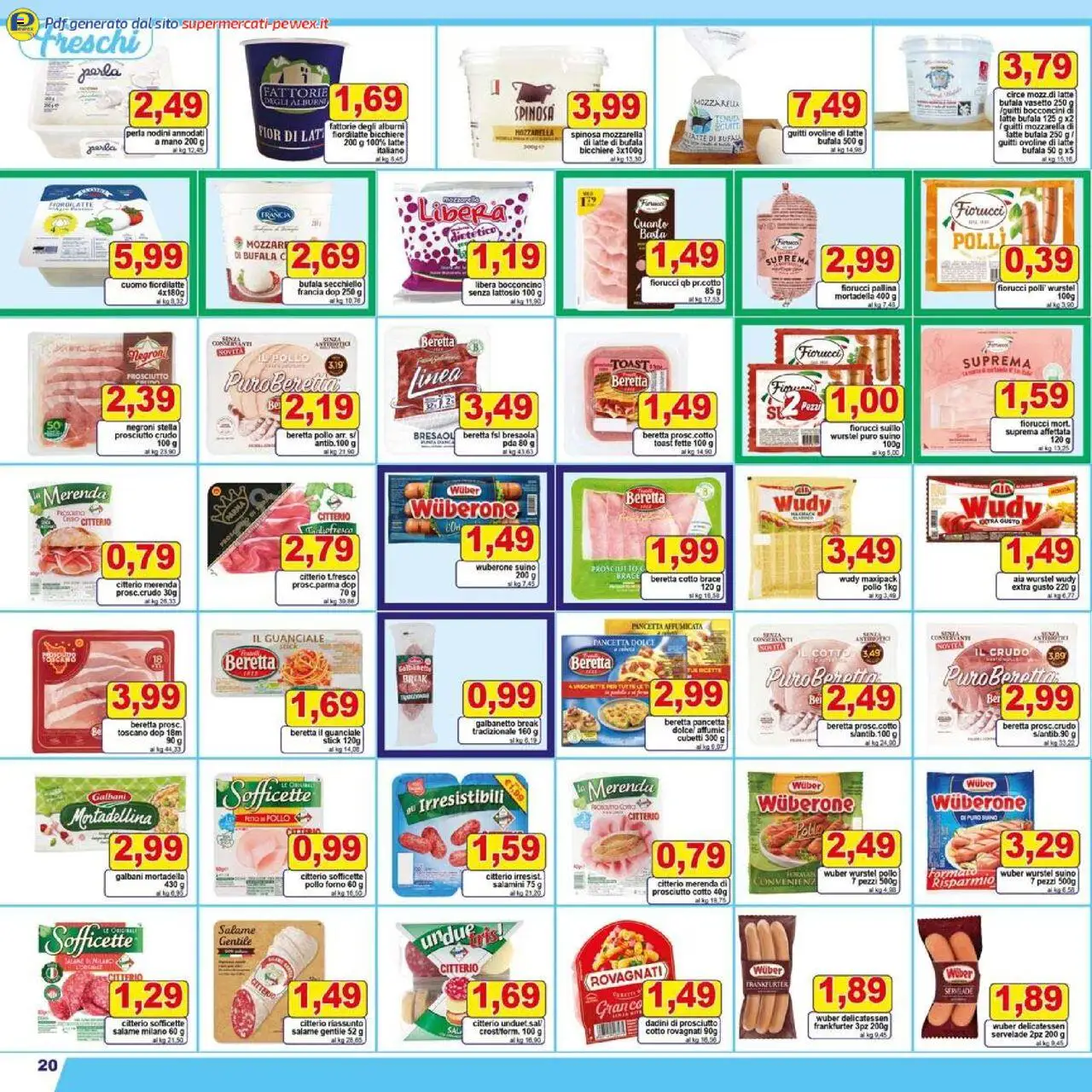Volantino Pewex del 06.08.2025 | Pagina: 20 | Prodotti: Pollo, Pancetta, Latte, Guanciale