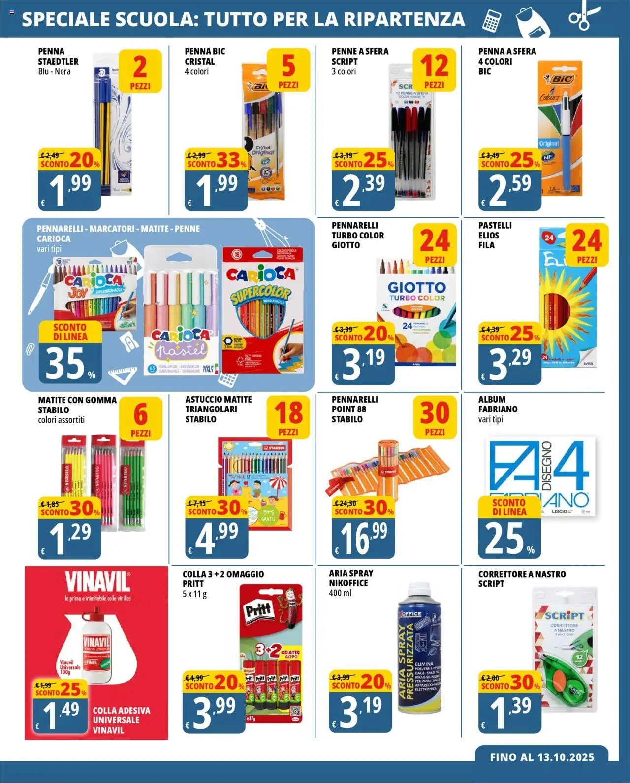 Volantino Tigros del 19.08.2025 | Pagina: 21 | Prodotti: Colla, Astuccio, Pastelli, Correttore