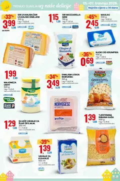 Katalog Eurospin - Pregled kataloga iz trgovine Eurospin, vrijedi od 01.04.2026 | Stranica: 6 | Proizvodi: Dimljeni losos, Mozzarella, Tjestenina, Losos