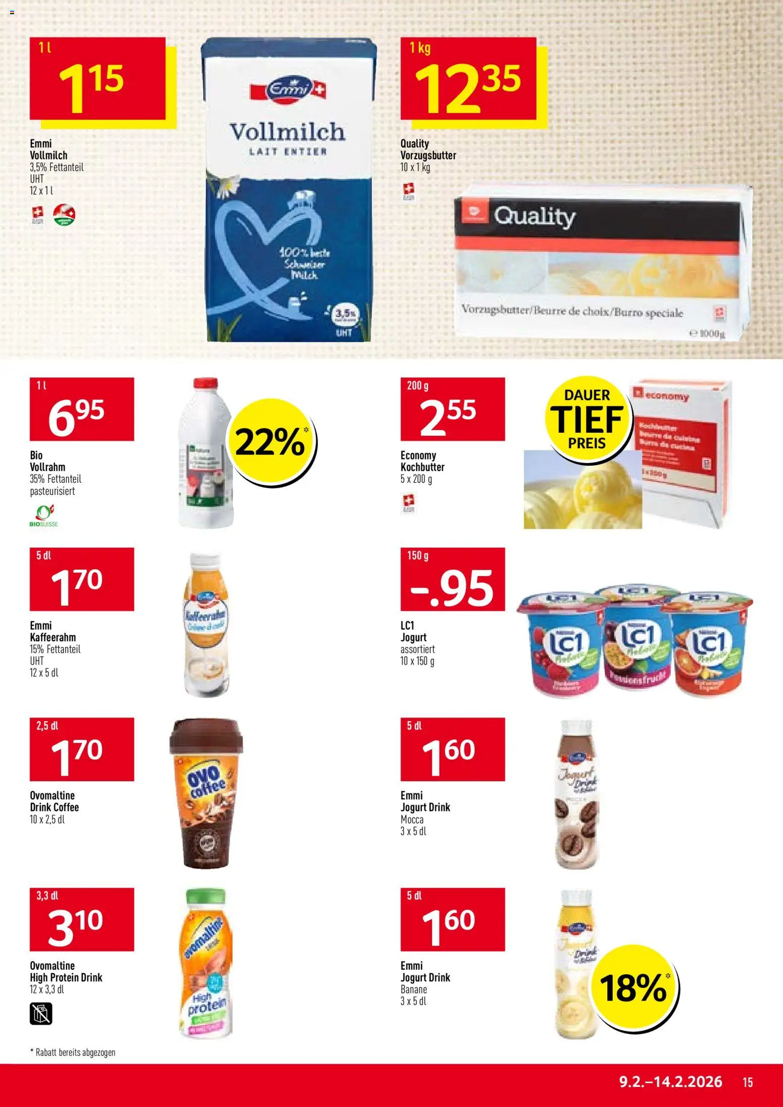 Prodega Aktionen – gültig ab 09.02.2026 | Seite: 15 | Produkte: Milch