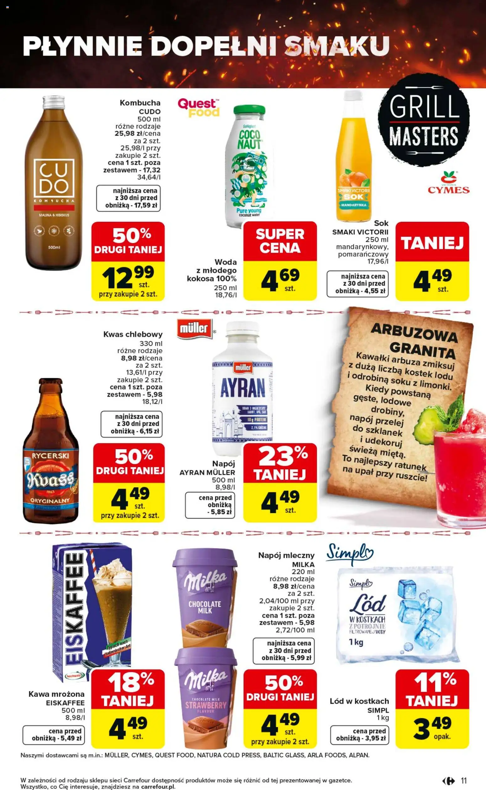 Carrefour gazetka - Misja:Grill Cię wzywa od 23.04.2026 | Strona: 11 | Produkty: Grill, Kawa mrozona, Milka, Kawa