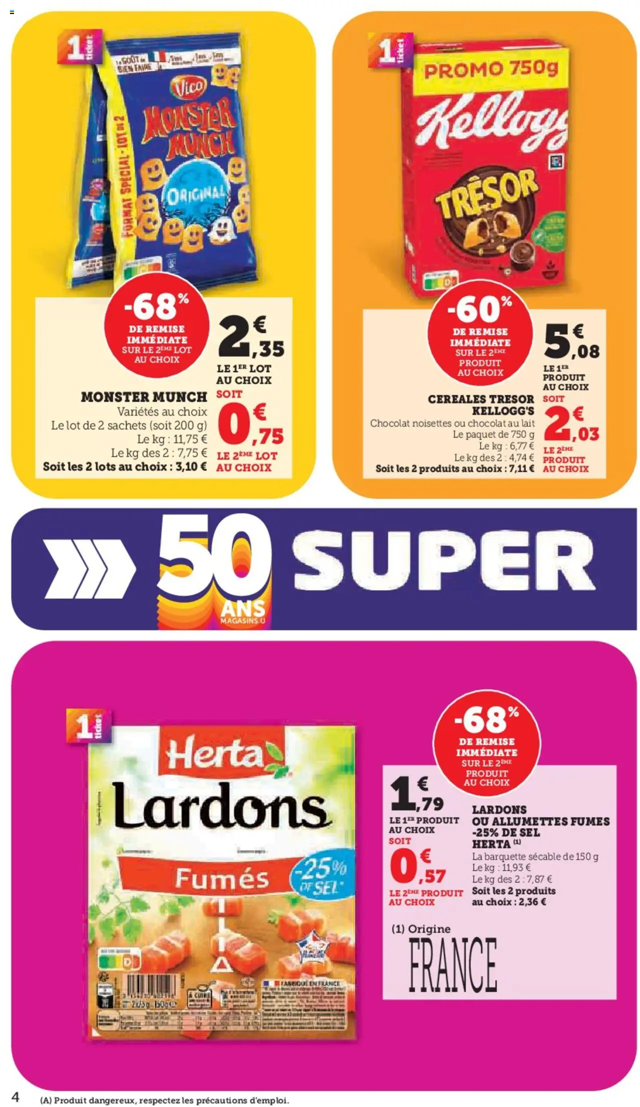  | Page: 4 | Produits: Noisettes, Sel, Lait, Céréales