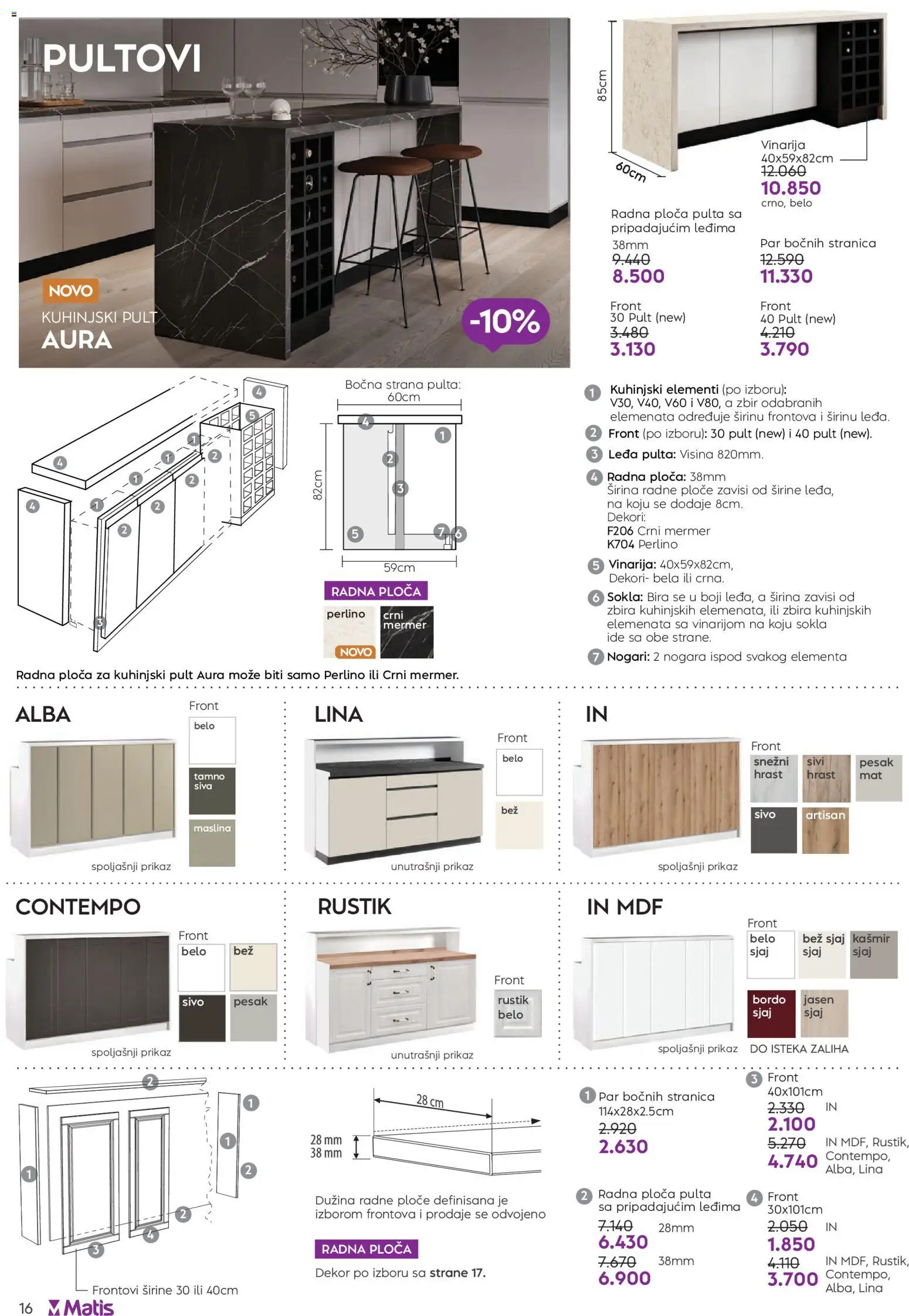 Matis katalog - važi od 01.04.2026 | Strana: 16 | Proizvode: Radna ploča