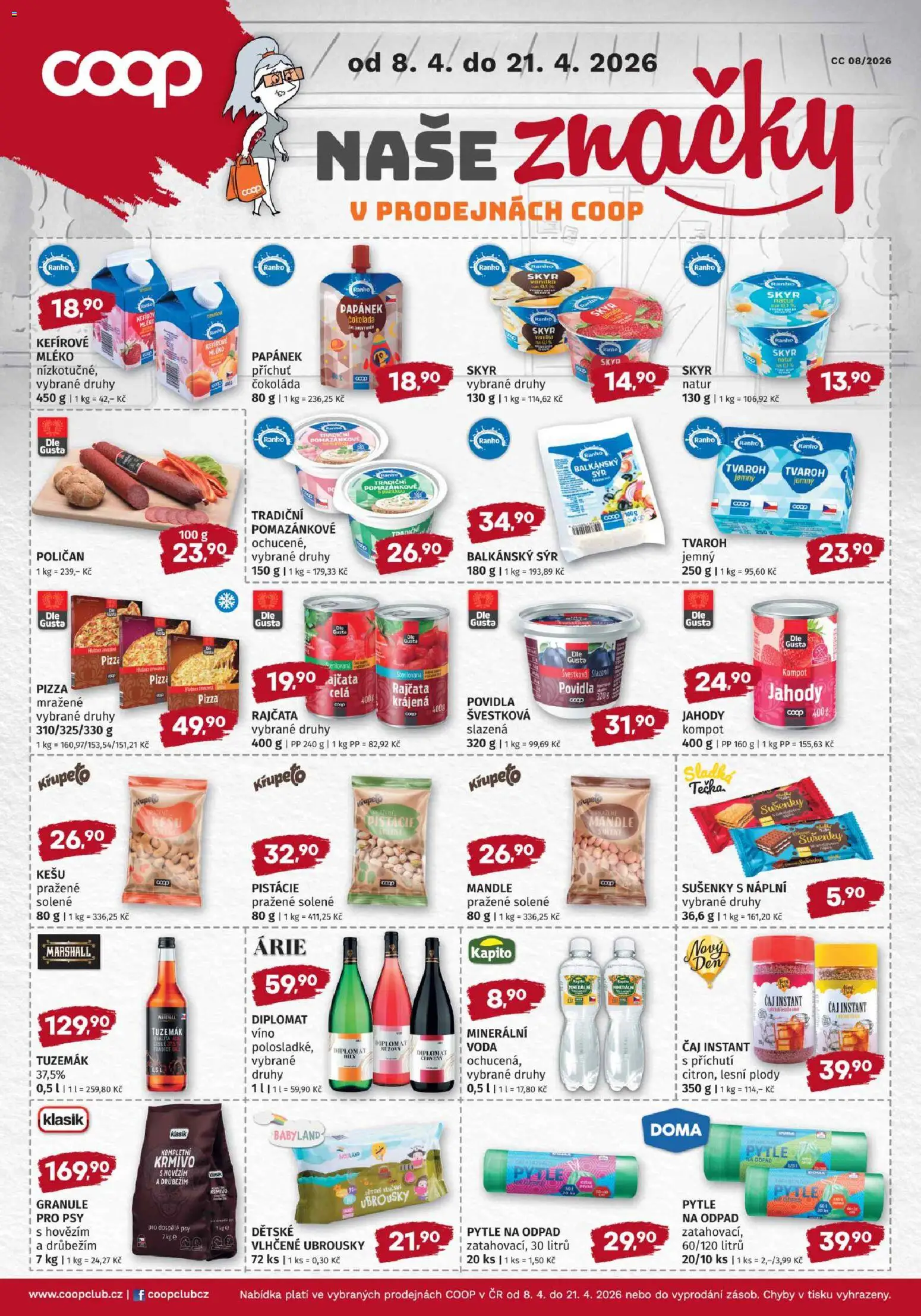 Konzum leták od 08.04.2026 | Strana: 5 | Produkty: Mléko, Víno, Pistácie, Mandle