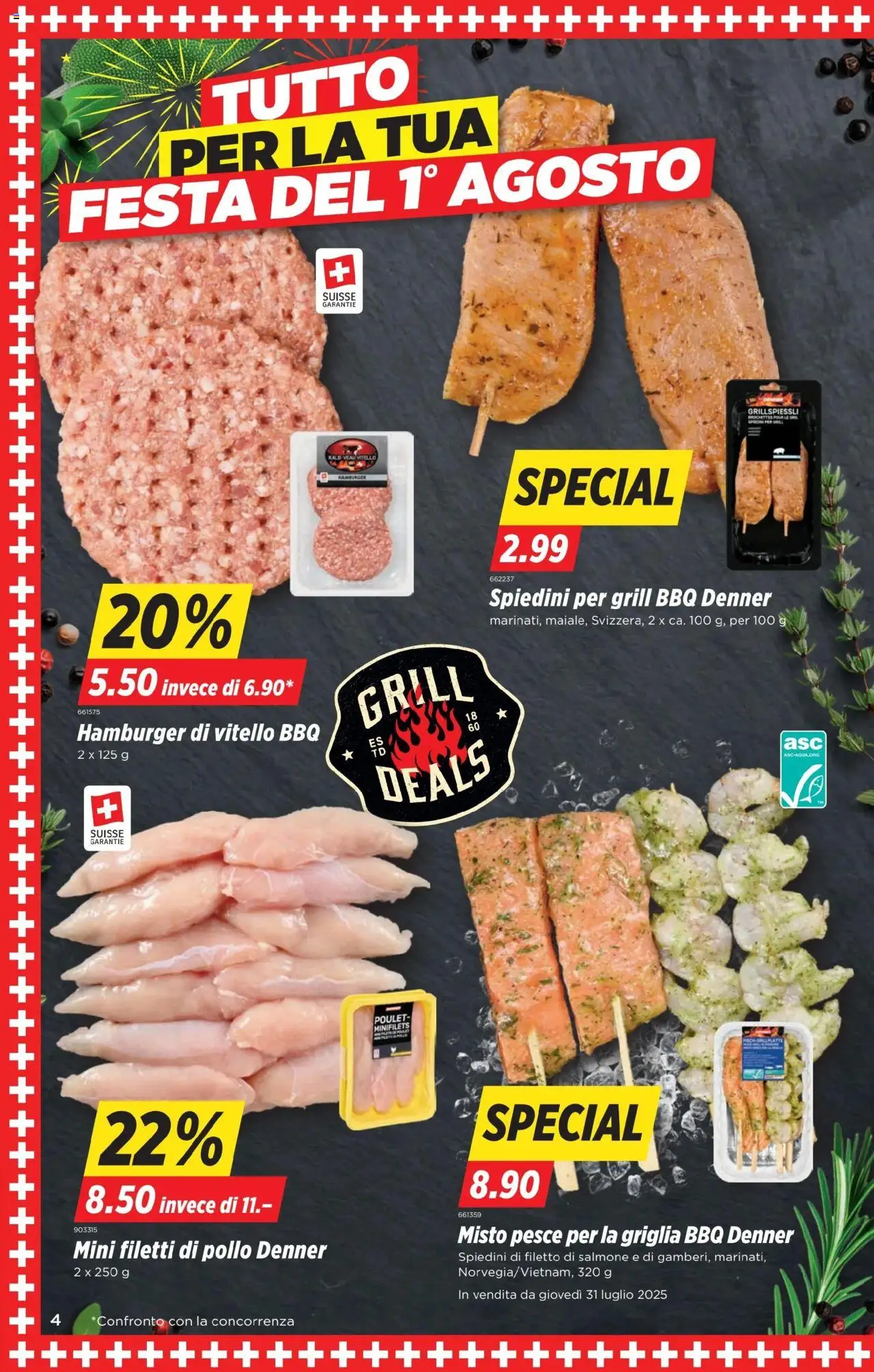 Denner Aktionen IT ab 29.07.2025 | Seite: 4 | Produkte: Grill