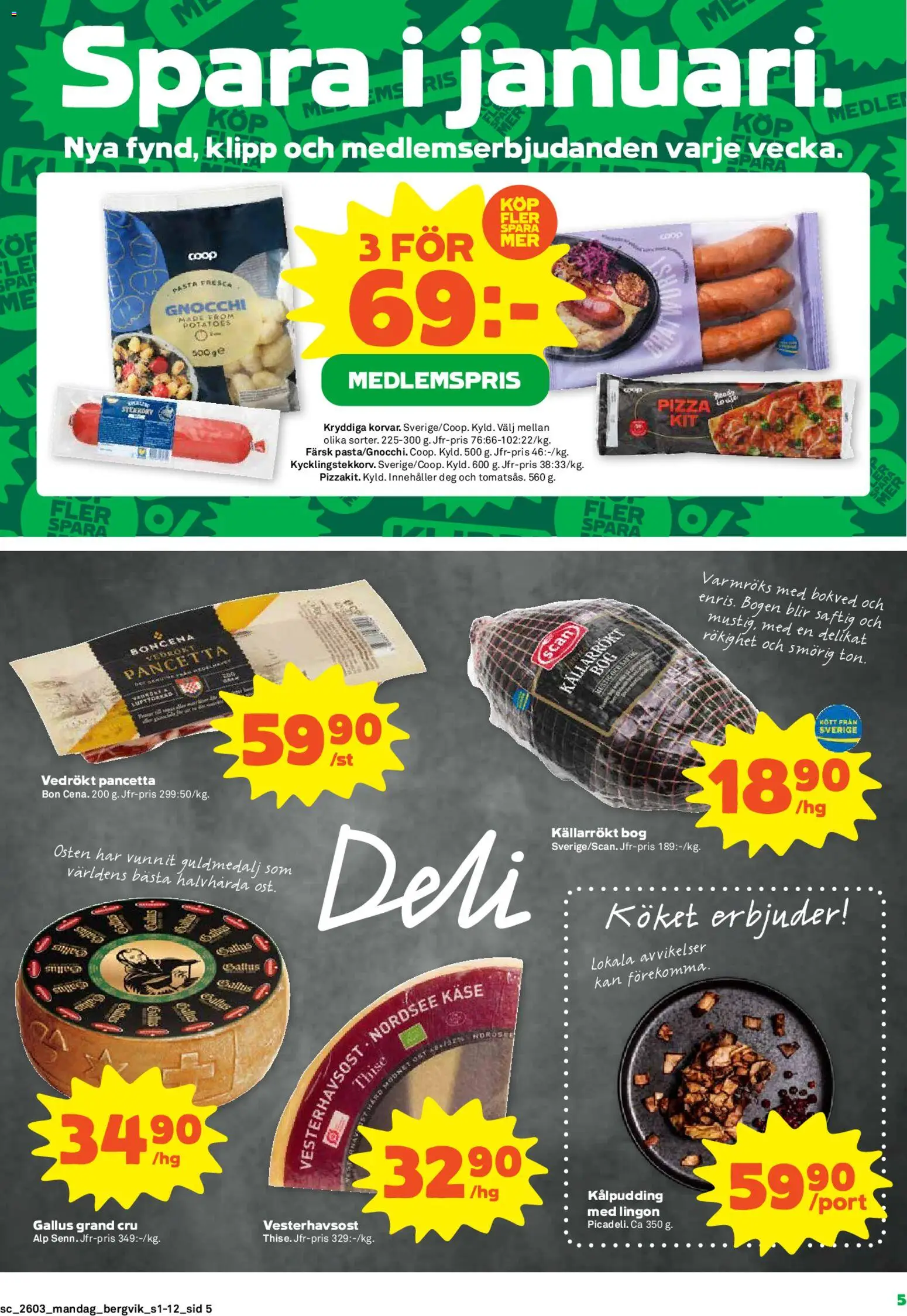 Stora Coop reklamblad aktuell från 12.01.2026 | Sida: 5 | Produkter: Pizza, Pasta