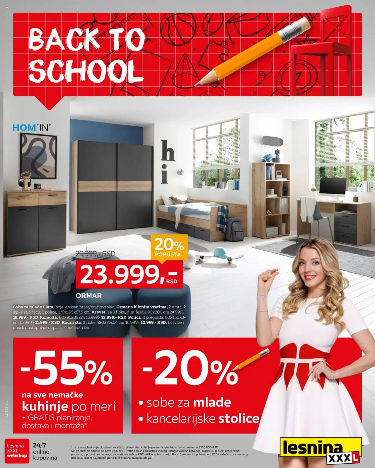 Lesnina XXXL katalog - važi od 04.08.2025 | Strana: 1 | Proizvode: Dušek, Ormar