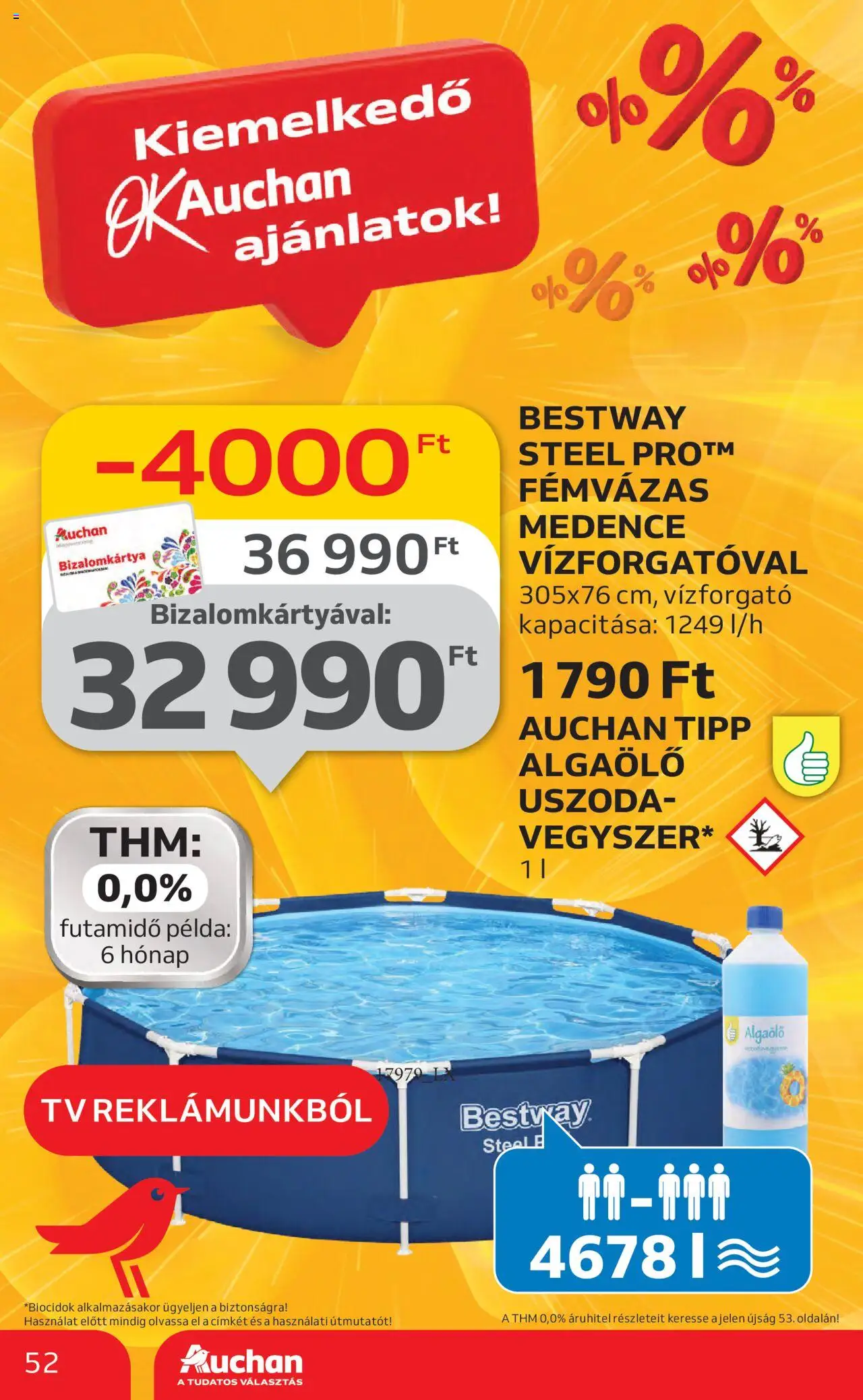 Auchan akciós ujság - amely érvényes a következő dátumtól: 26.06.2025 | Oldal: 52 | Termékek: TV, Medence