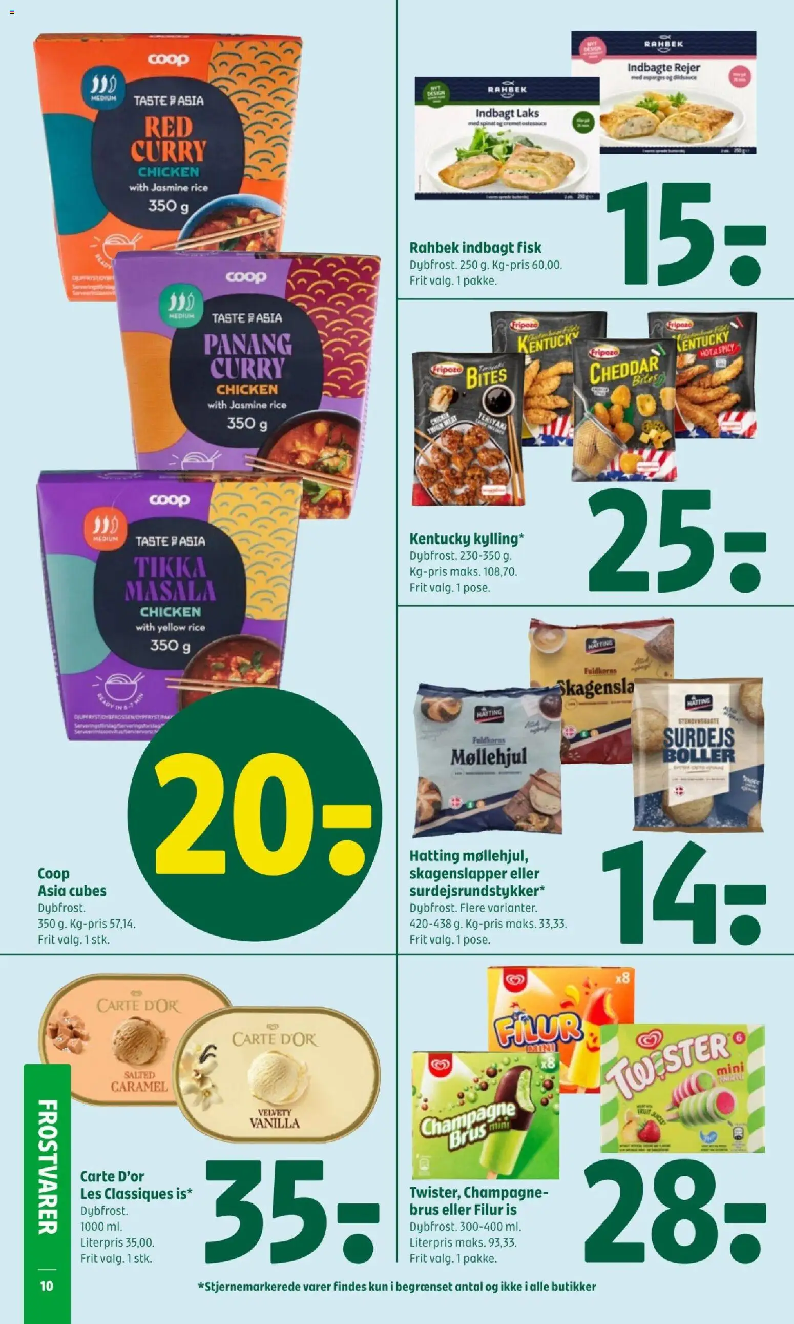 Coop 365 tilbudsavis – gyldig fra 19.03.2026 | Side: 14 | Produkter: Fisk, Is, Spinat, Asparges