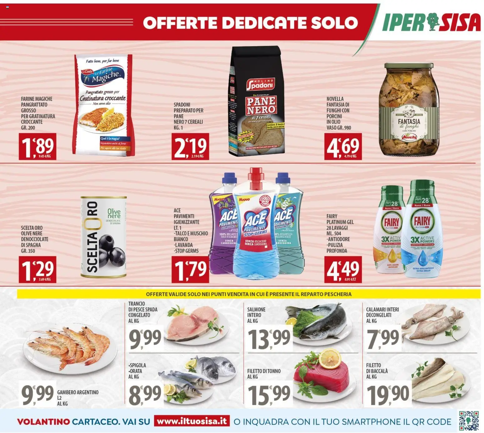 Volantino SISA del 16.12.2025 | Pagina: 19 | Prodotti: Candeggina, Calamari, Olio, Forno