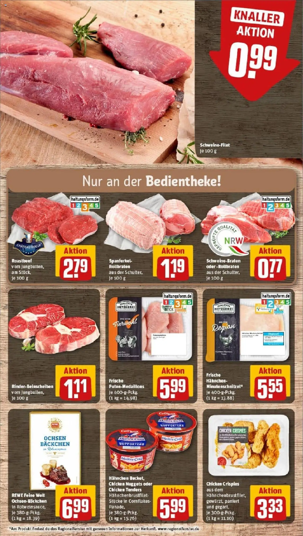 Rewe prospekt Werther	 – gültig ab 19.10.2025 | Seite: 10 | Produkte: Hahnchen, Roastbeef, Schweinefilet, Steak