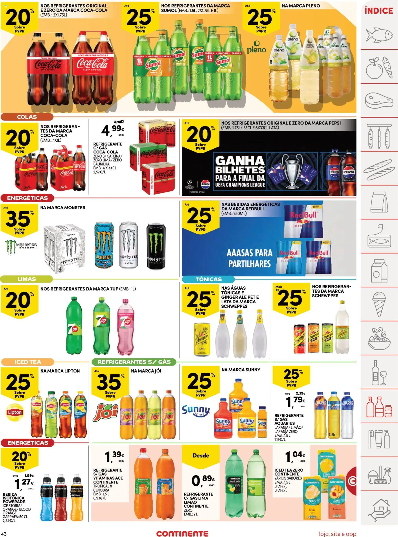 Continente Semanal Continente Bom Dia │ válido de 24.03.2026 | Página: 43 | Produtos: Refrigerante, Coca-cola, Cenoura, Bebida