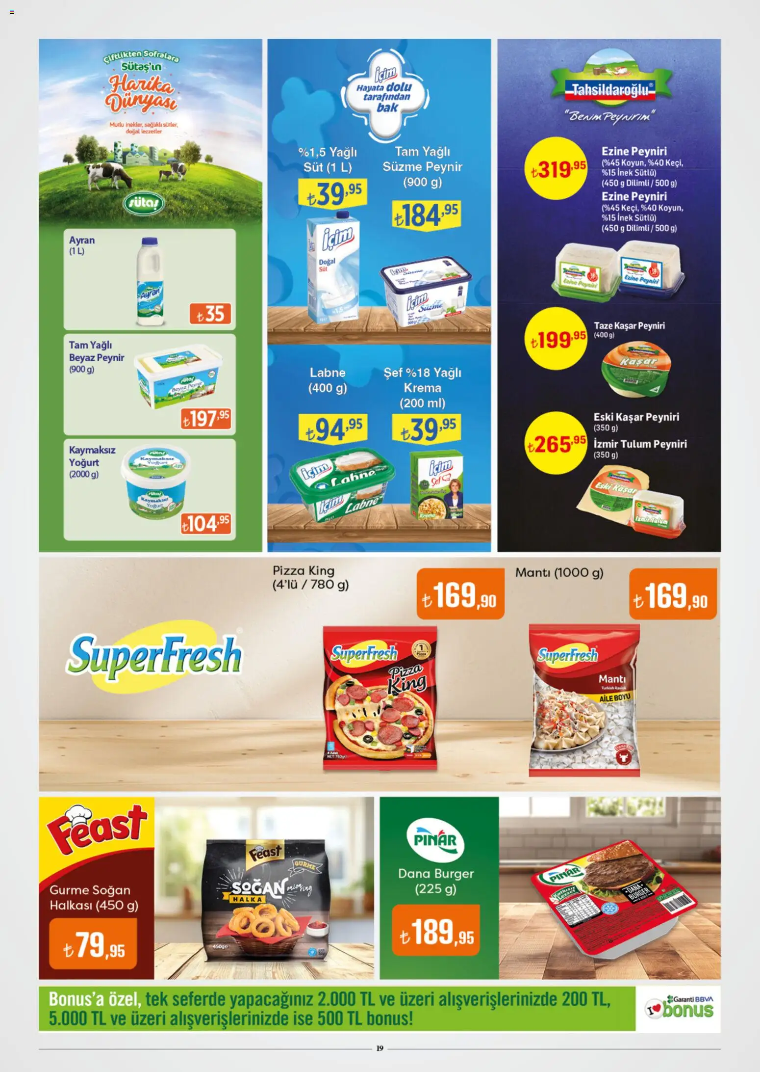 Özdilek Katalog - 22.10.2025 tarihinden itibaren geçerlidir | Sayfa: 19 | Ürünler: Süt, Yoğurt, Pizza, Soğan