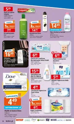 Pogląd oferty "E.Leclerc Gazetka" - ważna od 10.11.2025 | Strona: 18 | Produkty: Karta, Chusteczki higieniczne, Wkładki higieniczne, Żel pod prysznic