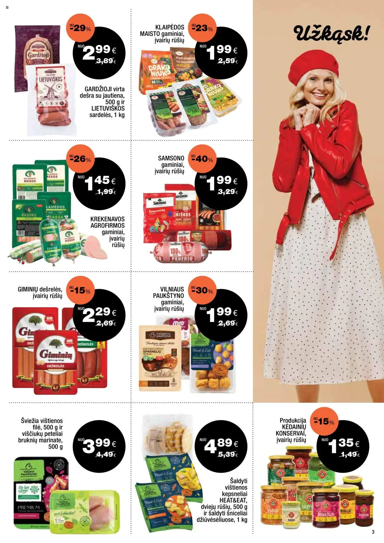 Express market akcijos nuo 14.09.2025 | Puslapis: 3 | Prekių: Vištienos, Dešrelės, Konservai, Dešra