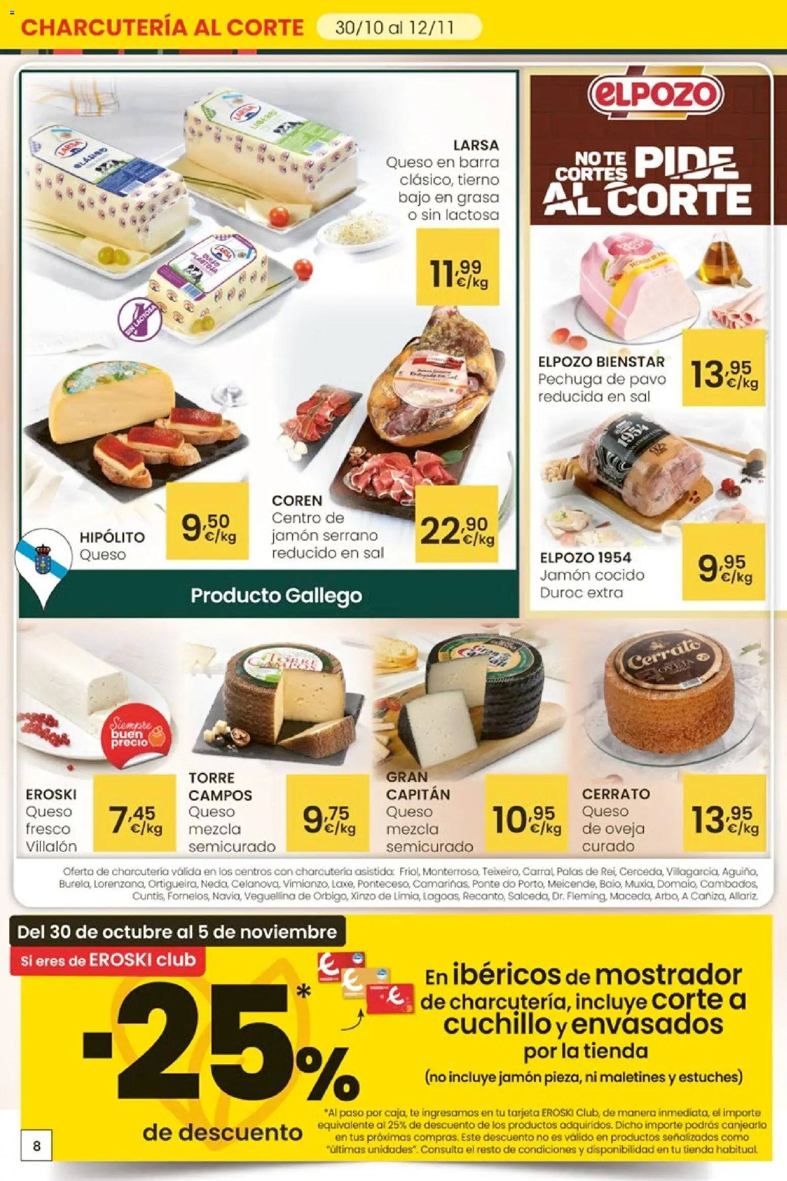 Eroski - Oferta 3x2 │ válido desde el 30.10.2025 | Página: 8 | Productos: Jamón serrano, Queso, Jamón, Té