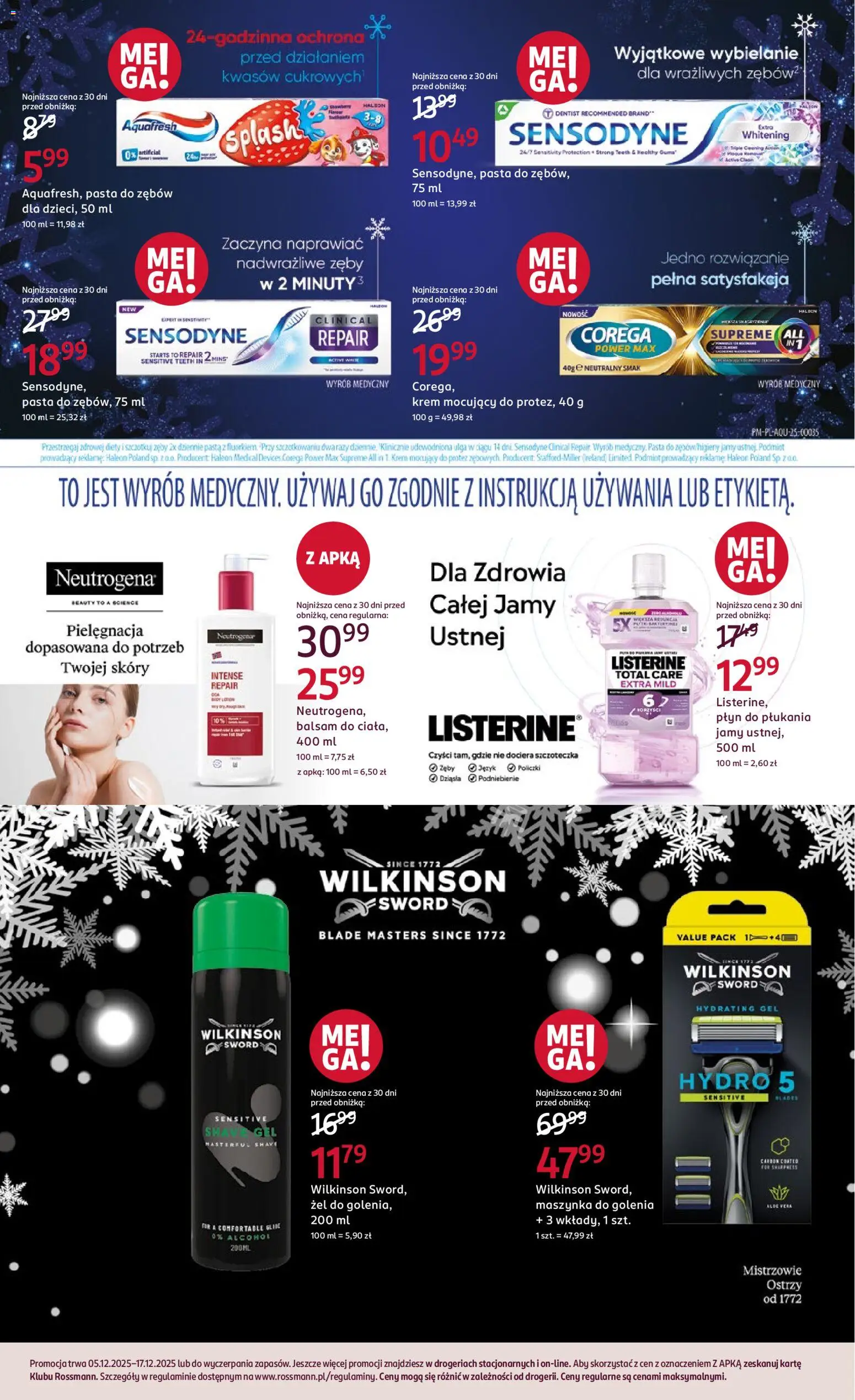 Rossmann Gazetka od 05.12.2025 | Strona: 28 | Produkty: Maszynka do golenia, Krem, Pasta do zębów