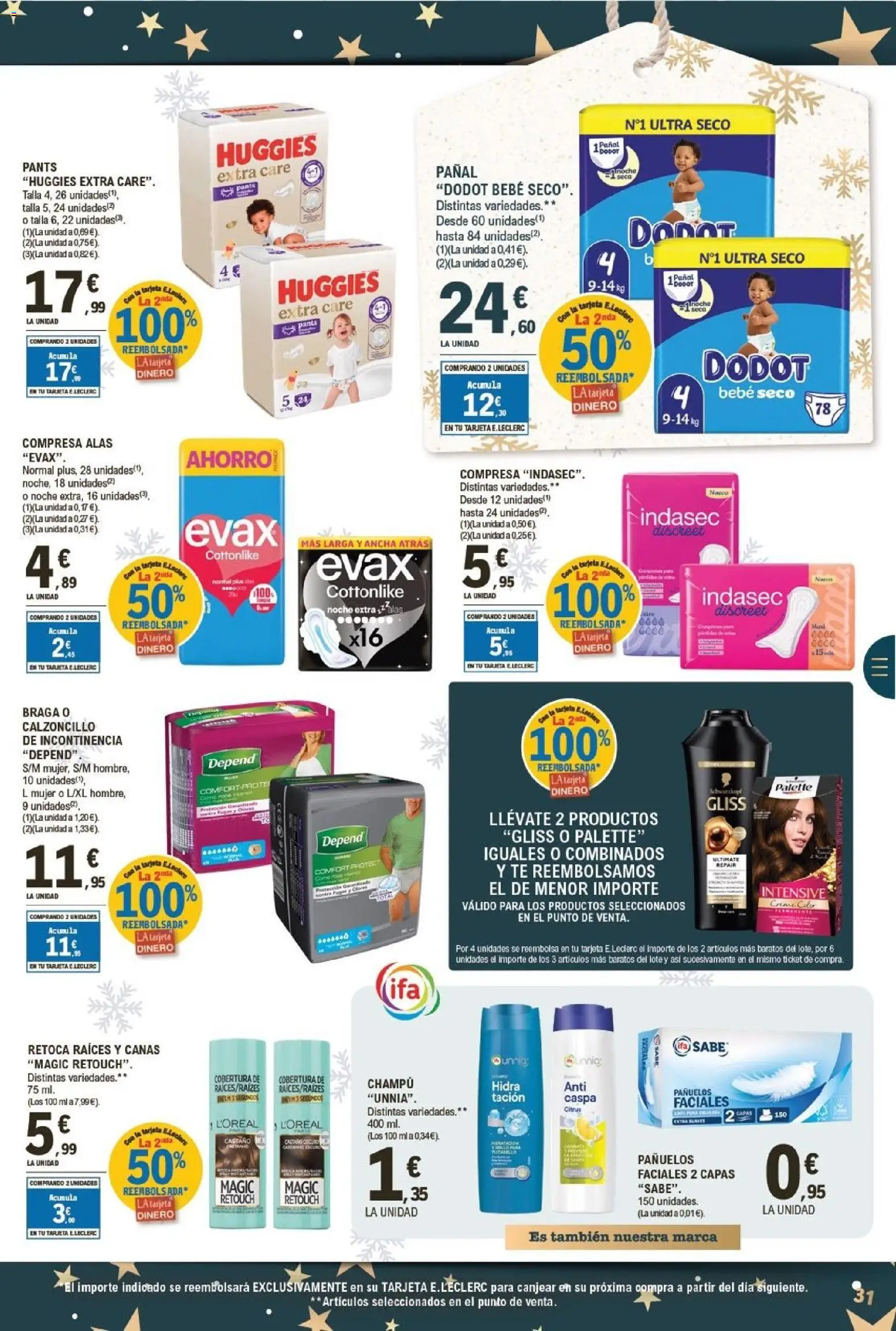 E.Leclerc folleto │ válido desde el 26.12.2025 | Página: 31 | Productos: Champú, Té, Braga