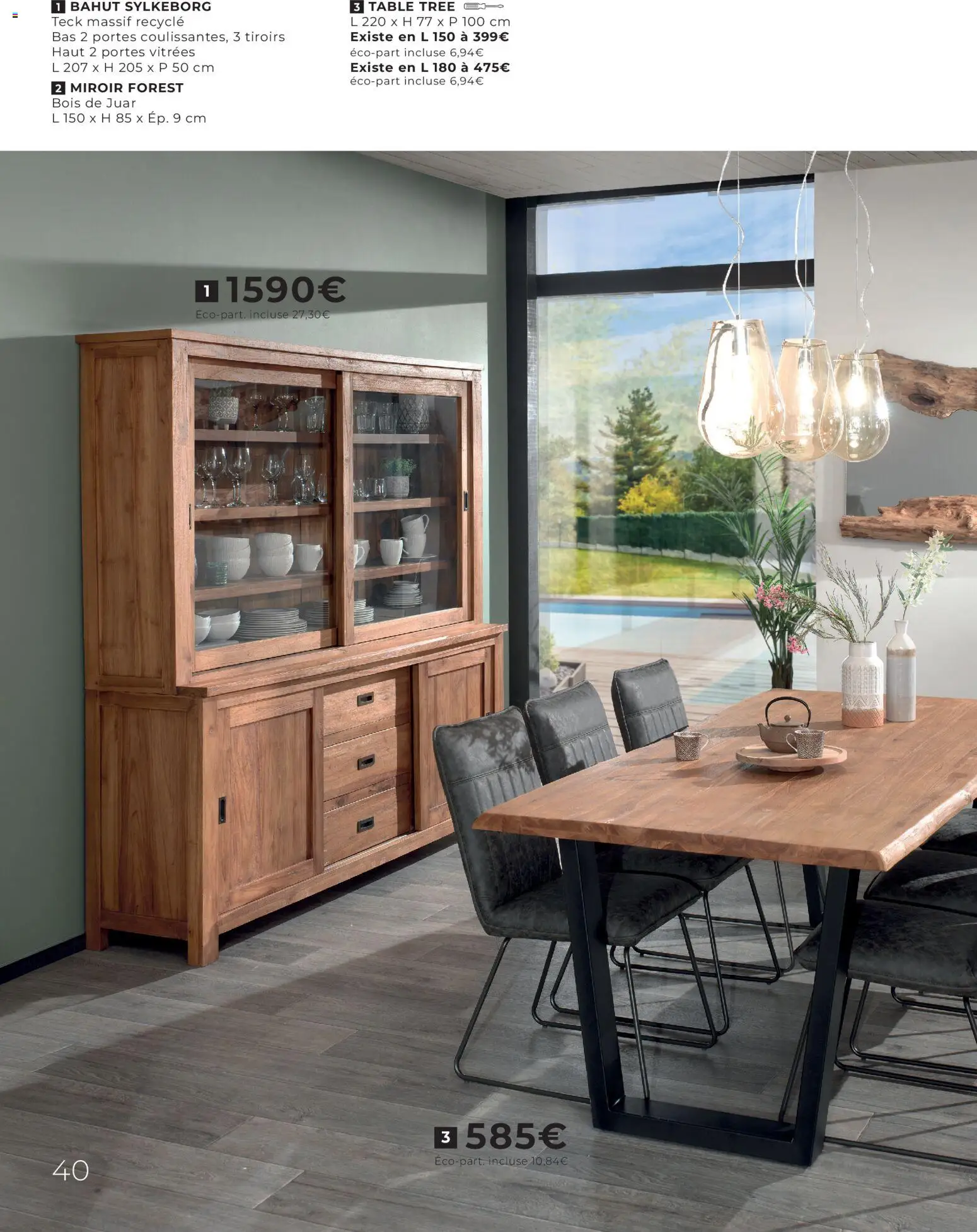 {H1} | Page: 40 | Produits: Table, Portes, Tiroirs, Miroir