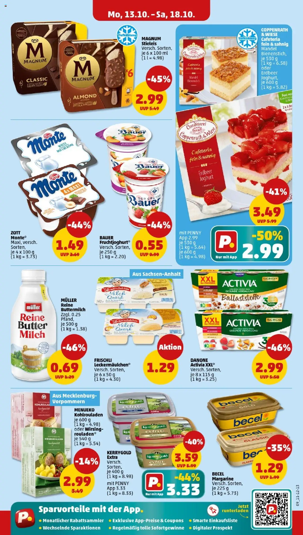 Penny - Sachsen-Anhalt – gültig ab 13.10.2025 | Seite: 13 | Produkte: Activia, Margarine, Quark, Joghurt