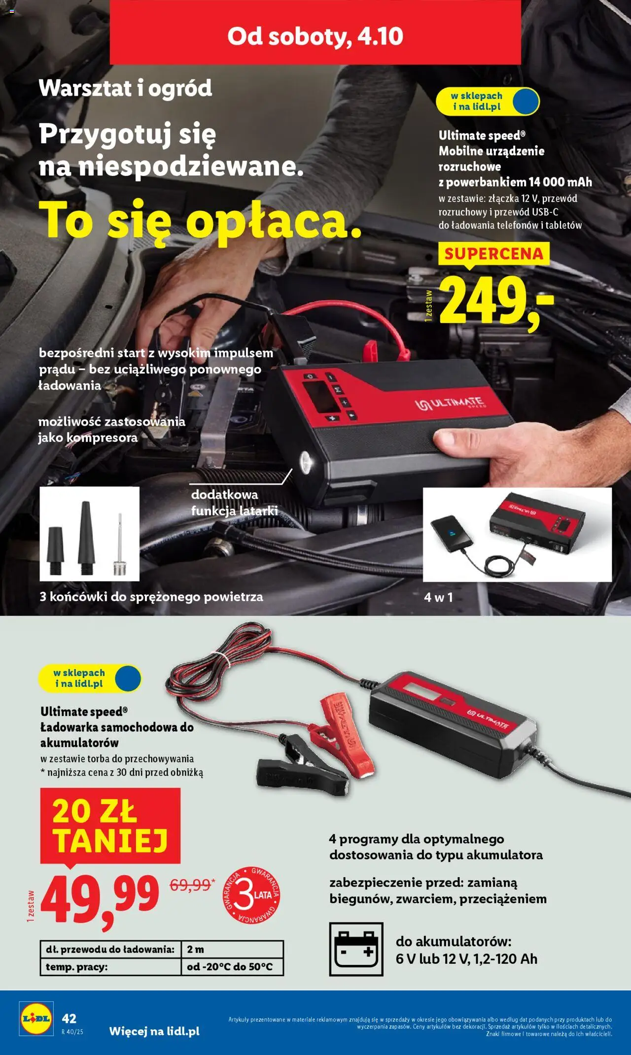 Lidl Katalog od 29.09.2025 | Strona: 52 | Produkty: Starter, Ładowarka, Torba