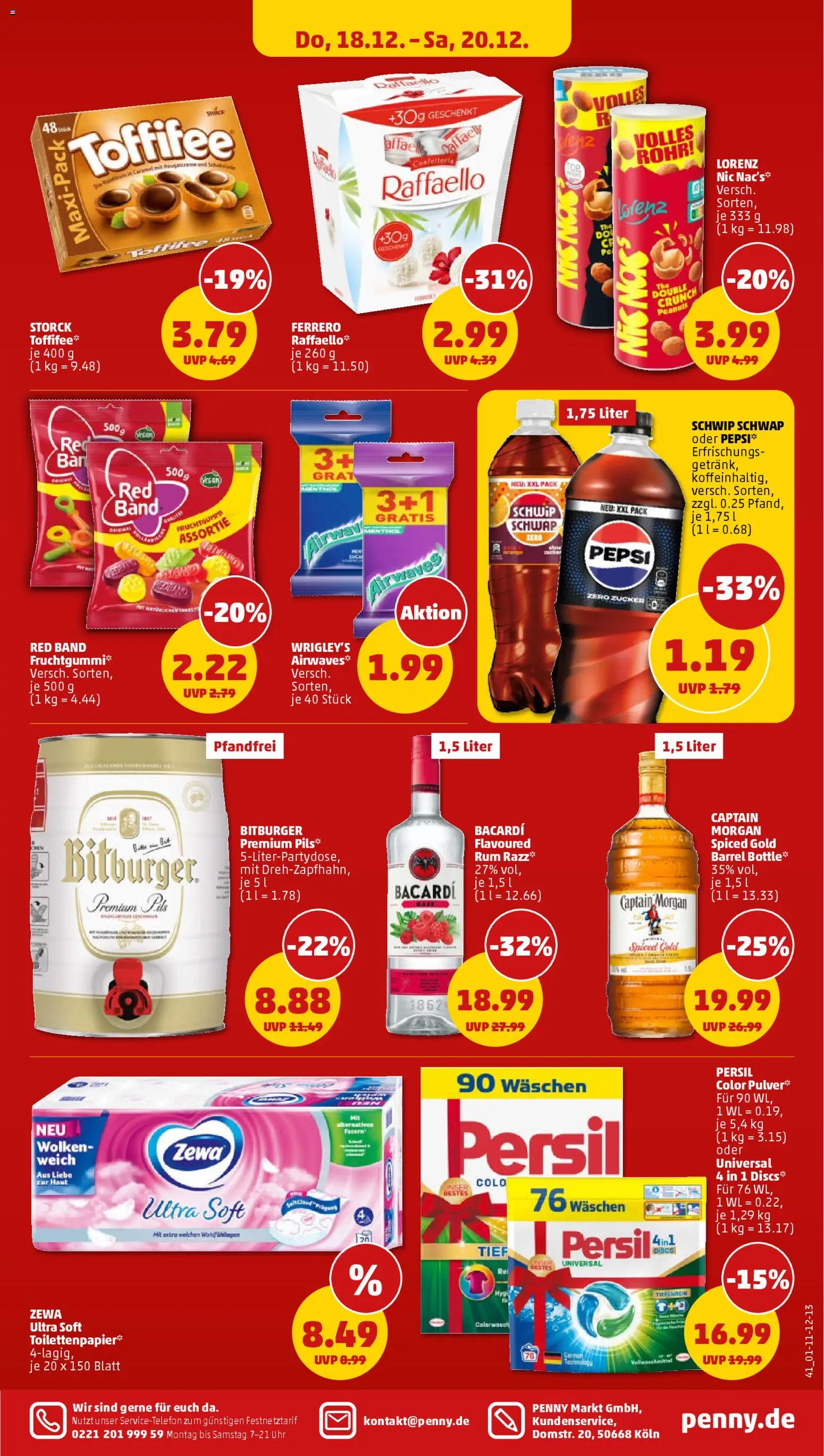 Penny Prospekt 	 – gültig ab 15.12.2025 | Seite: 45 | Produkte: Bacardi, Rum, Schwip schwap, Pepsi