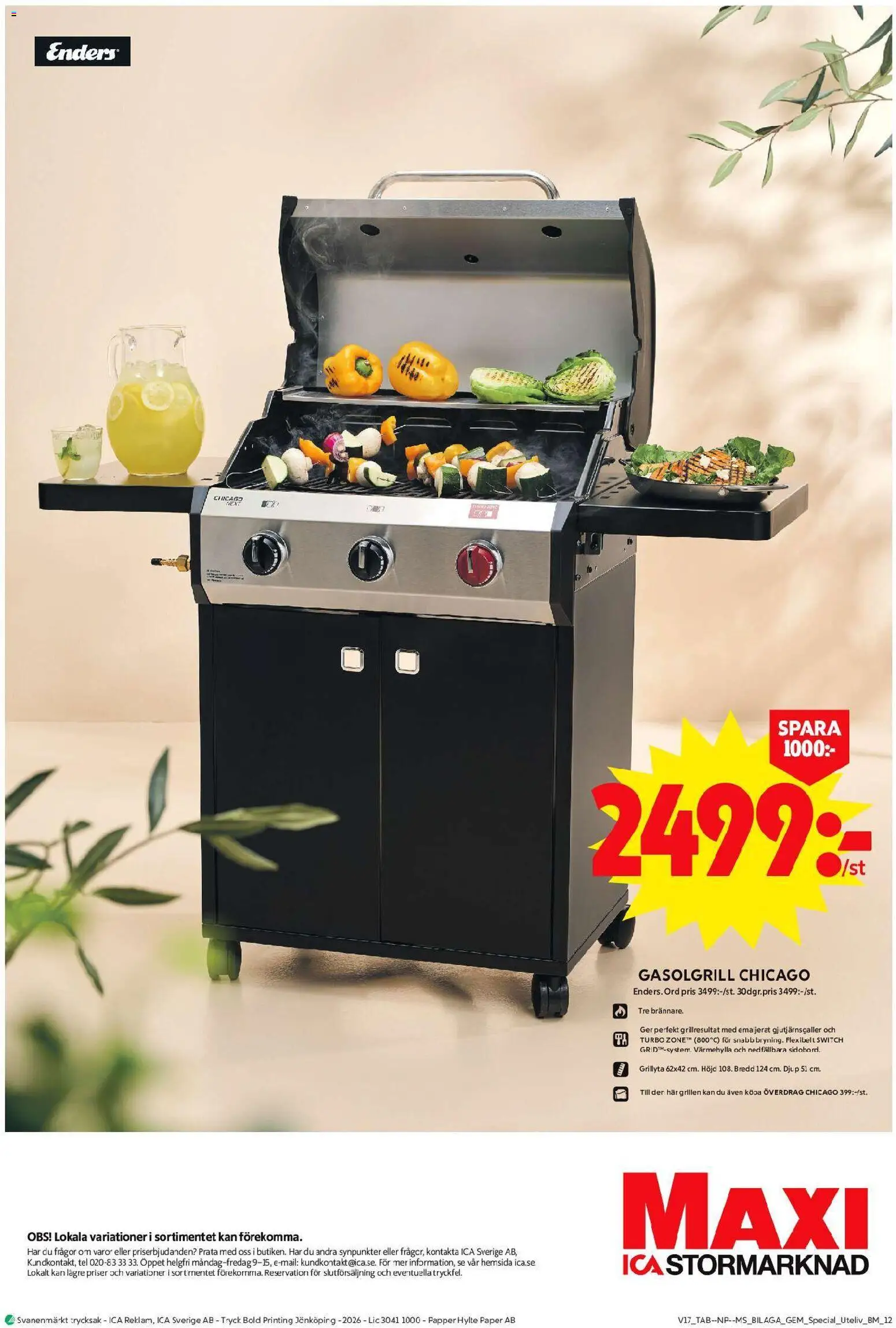 ICA Maxi reklamblad aktuell från 20.04.2026 | Sida: 29 | Produkter: Grill, Gasolgrill, Papper