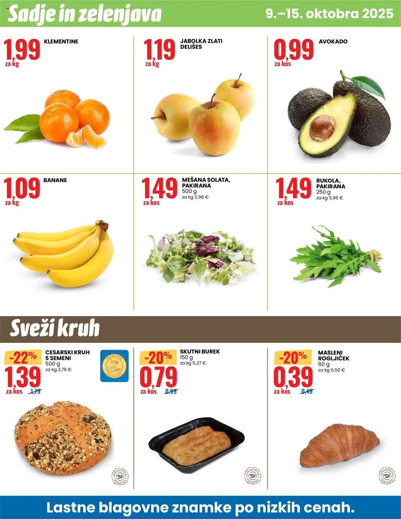 Novi Eurospin katalog ponudbe – veljaven od 09.10.2025 | Stran: 16 | Izdelki: Banane, Avokado, Zelenjava, Sadje