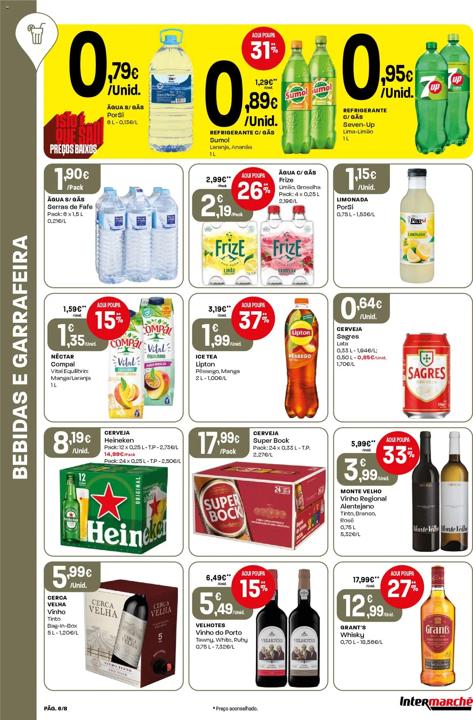 Intermarché Folheto Mini │ válido de 19.03.2026 | Página: 6 | Produtos: Agua, Refrigerante, Super bock, Cerveja