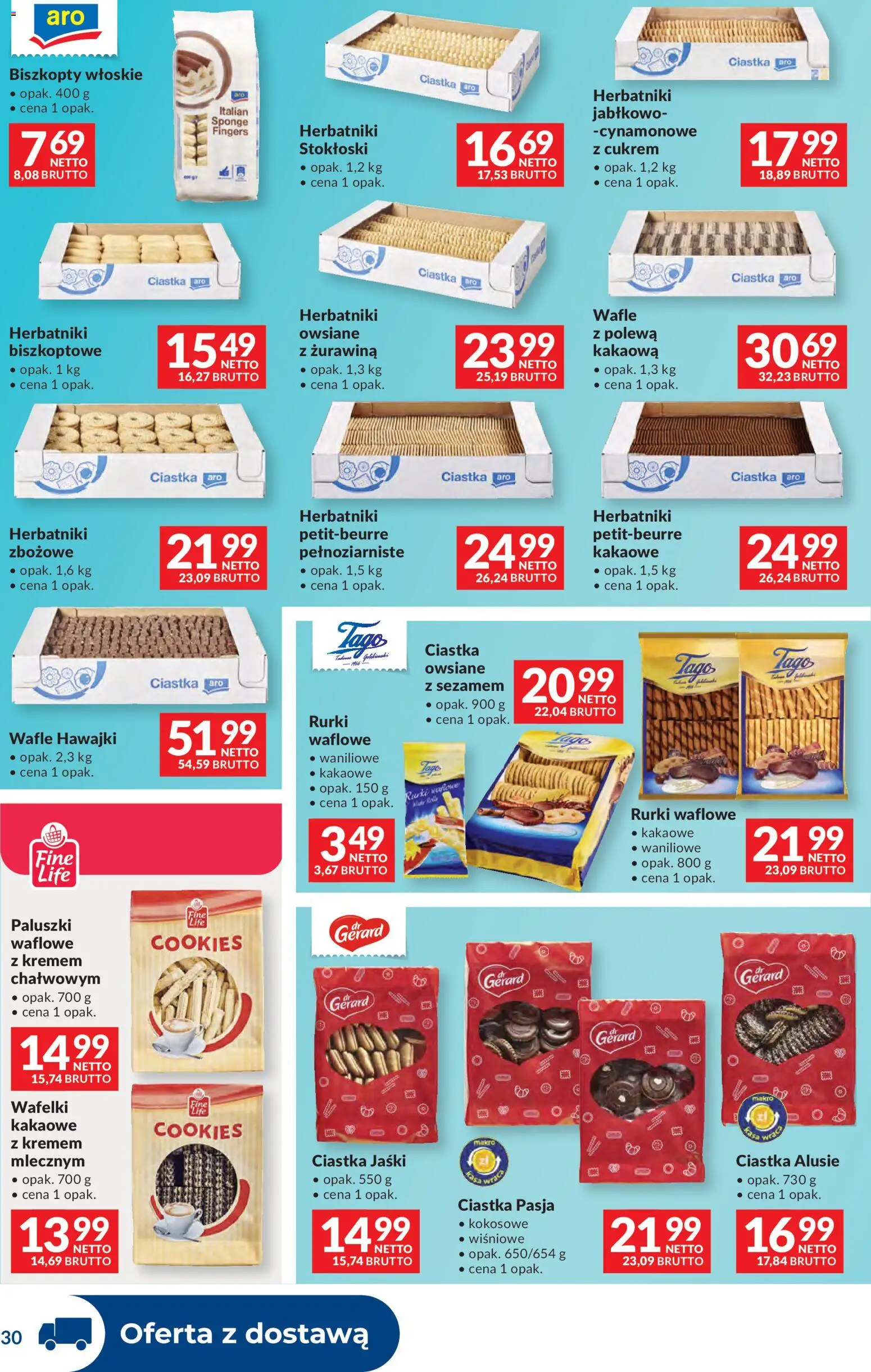 Makro Gazetka - Dystrybucja do sklepów od 09.12.2025 | Strona: 30 | Produkty: Wafle, Herbatniki, Ciastka, Rurki waflowe