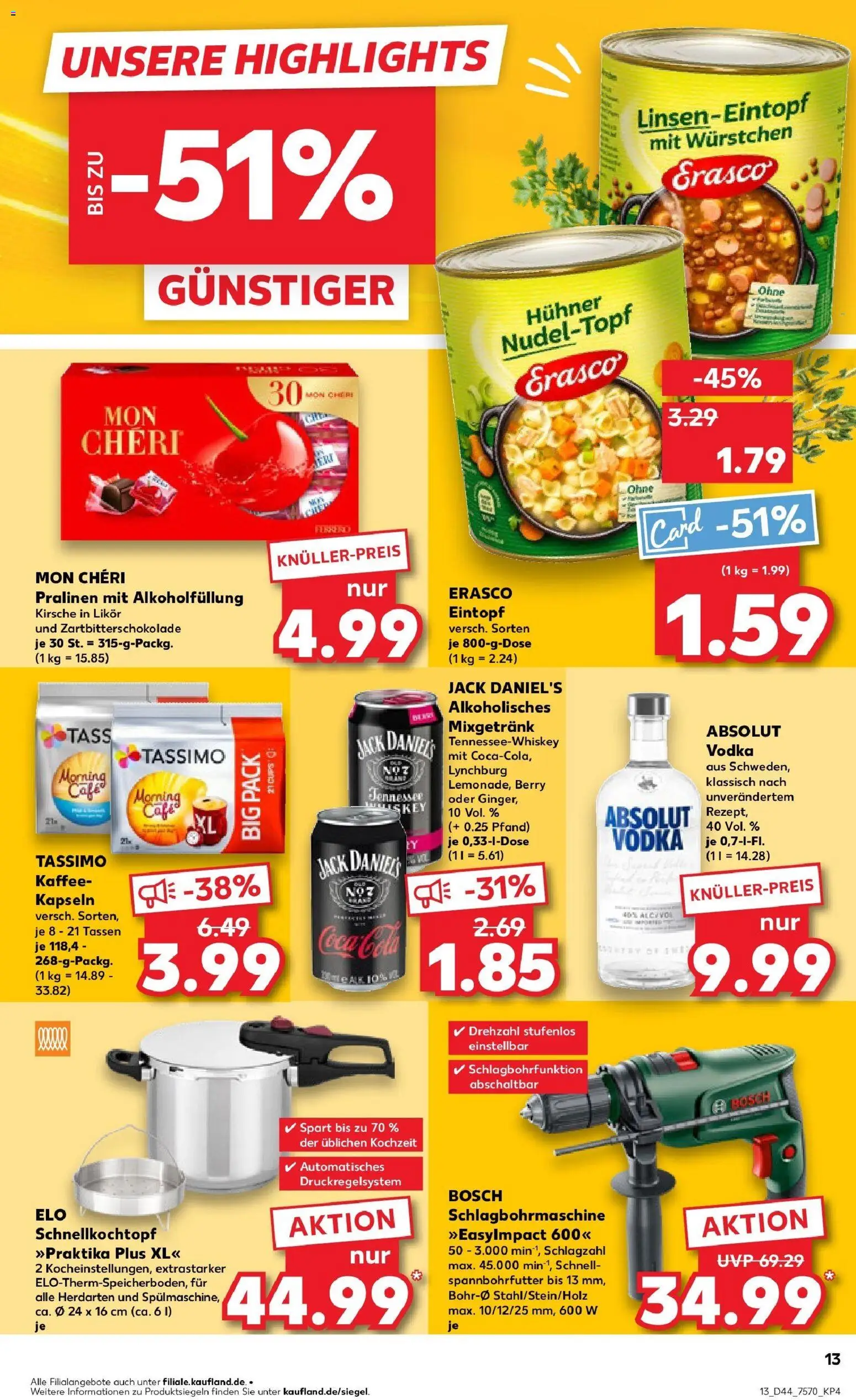 Kaufland prospekt Krefeld	 – gültig ab 30.10.2025 | Seite: 13 | Produkte: Bosch, Coca cola, Erasco, Mon cheri