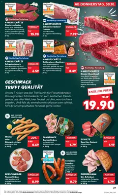 Kaufland prospekt Leipzig	 ab 30.10.2025 gültig | Seite: 27 | Produkte: Schweinebauch, Salami, Schinken, Fleisch