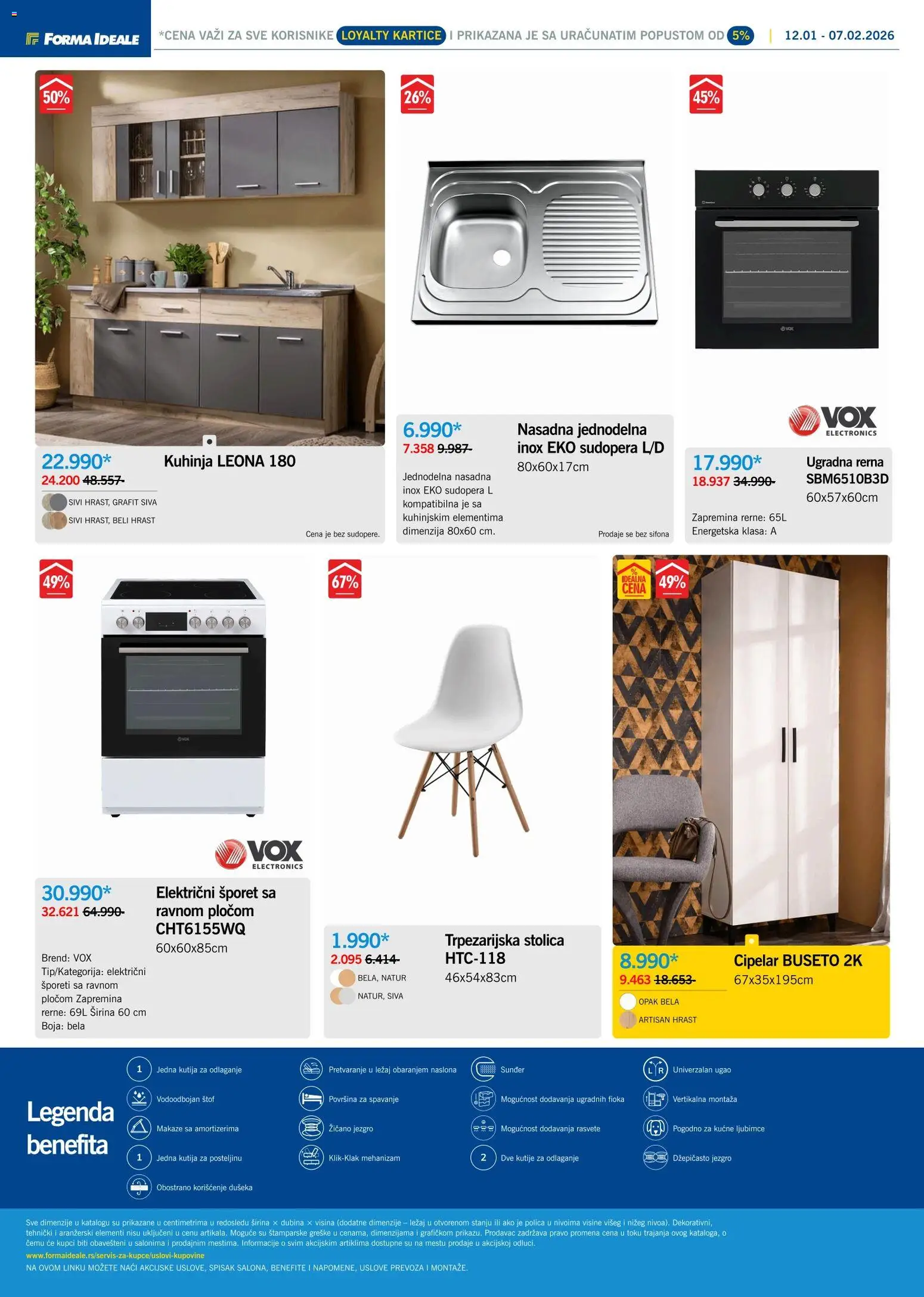 Forma Ideale katalog - važi od 12.01.2026 | Strana: 8 | Proizvode: Polica, Kuhinja, Makaze, Šporet