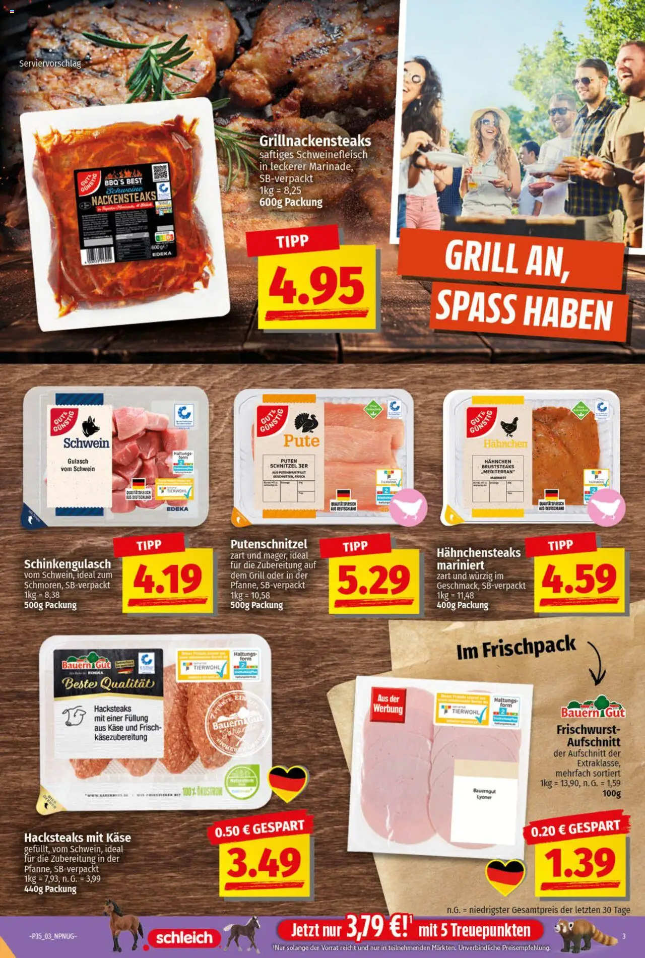 NP Discount Prospekt 	 - gültig ab dem 25.08.2025 | Seite: 3 | Produkte: Hahnchen, Schnitzel, Gulasch, Schweinefleisch