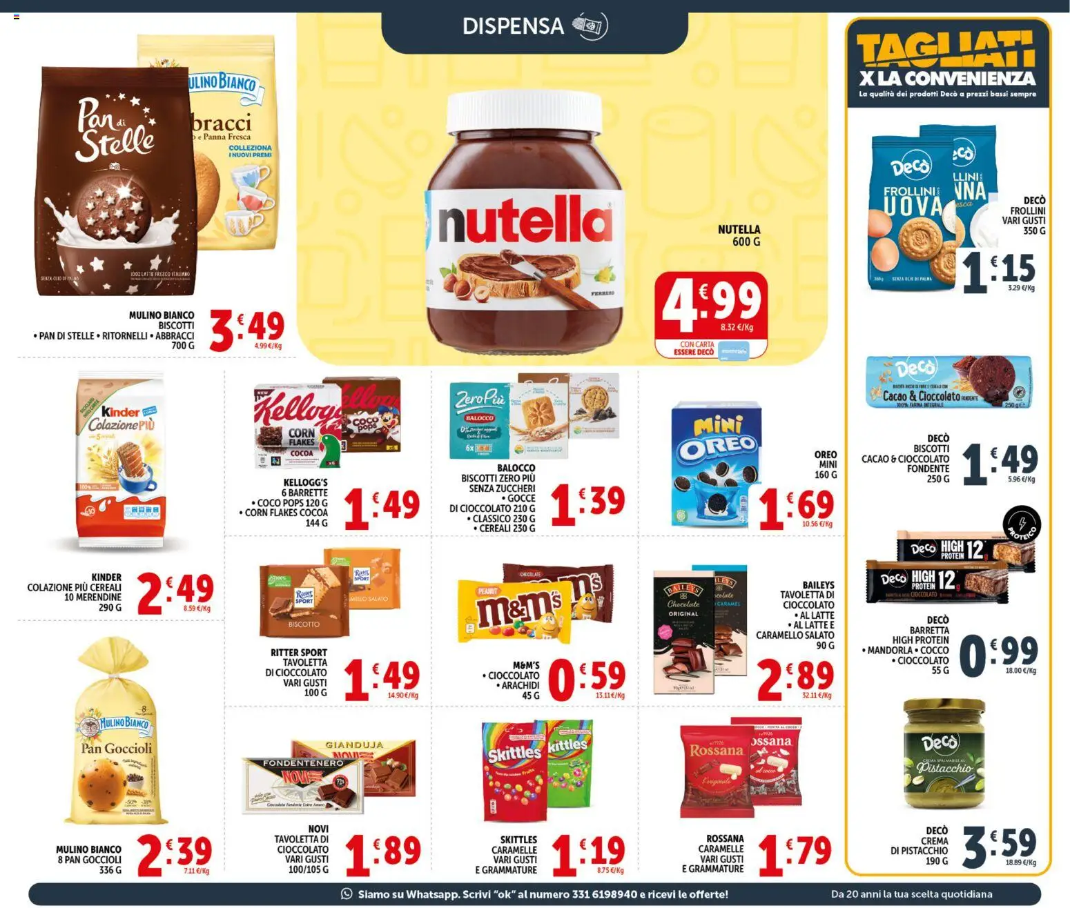 Volantino Decò del 21.04.2026 | Pagina: 11 | Prodotti: Cioccolato, Caramelle, Nutella, Merendine