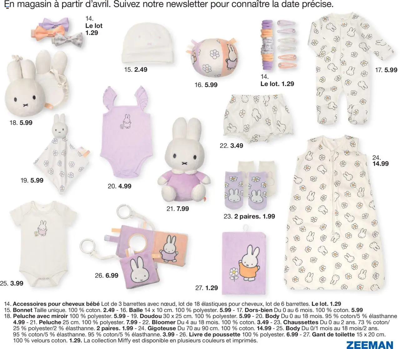  | Page: 11 | Produits: Body, Bonnet, Peluche, Barrettes