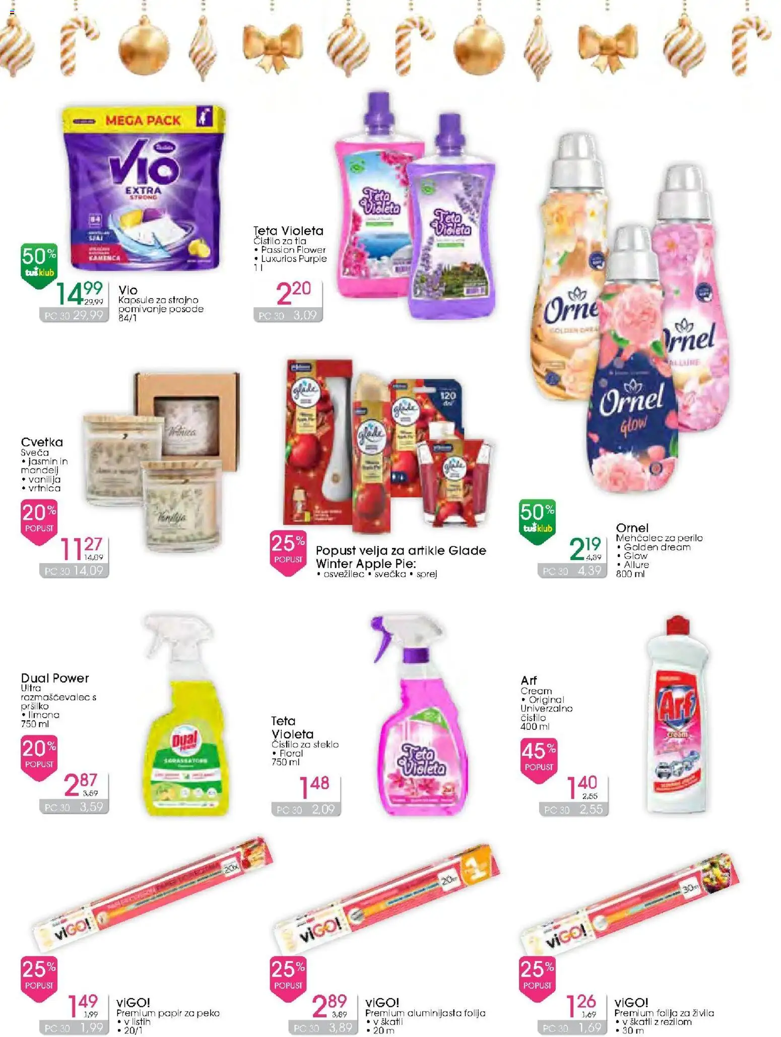 Novi Tuš drogerija katalog ponudbe – veljaven od 03.12.2025 | Stran: 40 | Izdelki: Sveča, Mehcalec za perilo, Folija, Limona