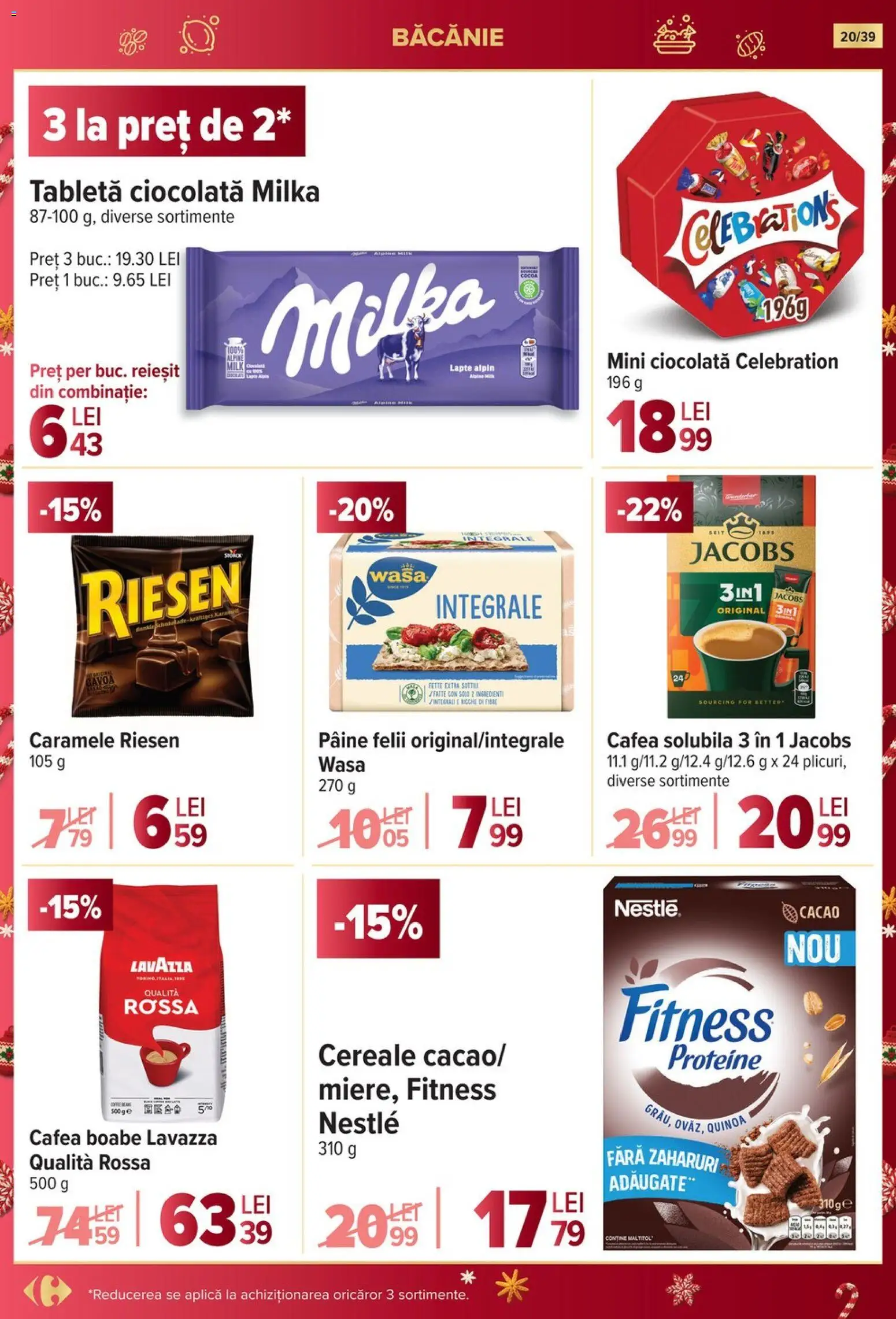 Noul catalog Carrefour – valabil de la 19.11.2025 | Pagină: 20 | Produse: Lapte, Pâine, Cacao, Caramele