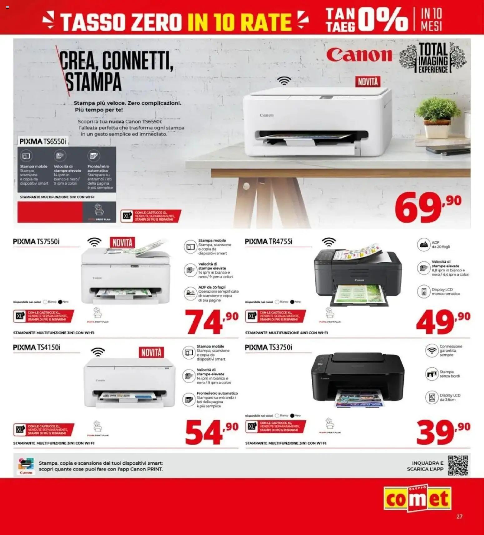 Volantino Comet del 09.04.2026 | Pagina: 27 | Prodotti: Mobile, Tè, Stampante, Stampa