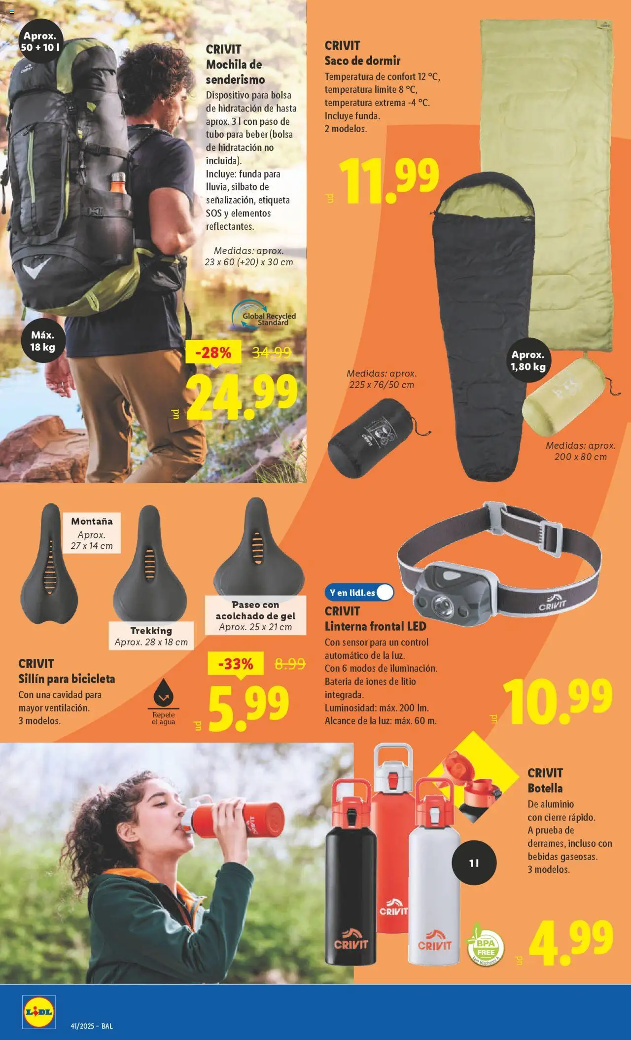 Lidl catálogo de bazar MAD │ válido desde el 06.10.2025 | Página: 18 | Productos: Mochila, Saco de dormir, Funda, Bolsa