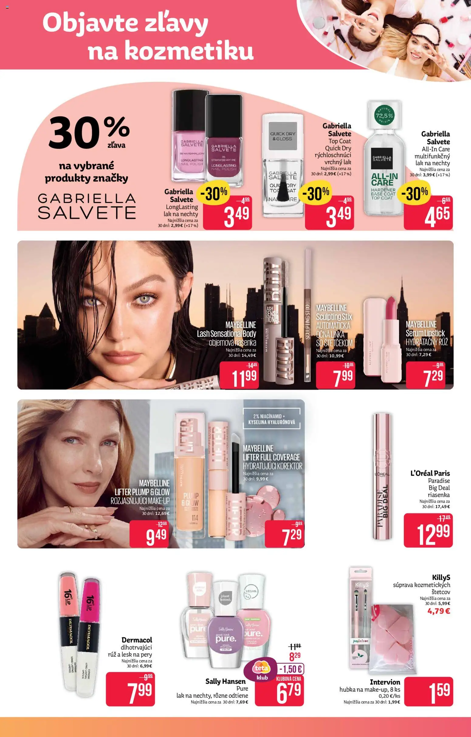 Nové Teta drogerie akcie – leták je platný od 02.03.2026 | Strana: 3 | Produkty: Korektor, Hubka, Lesk na pery, Lak na nechty