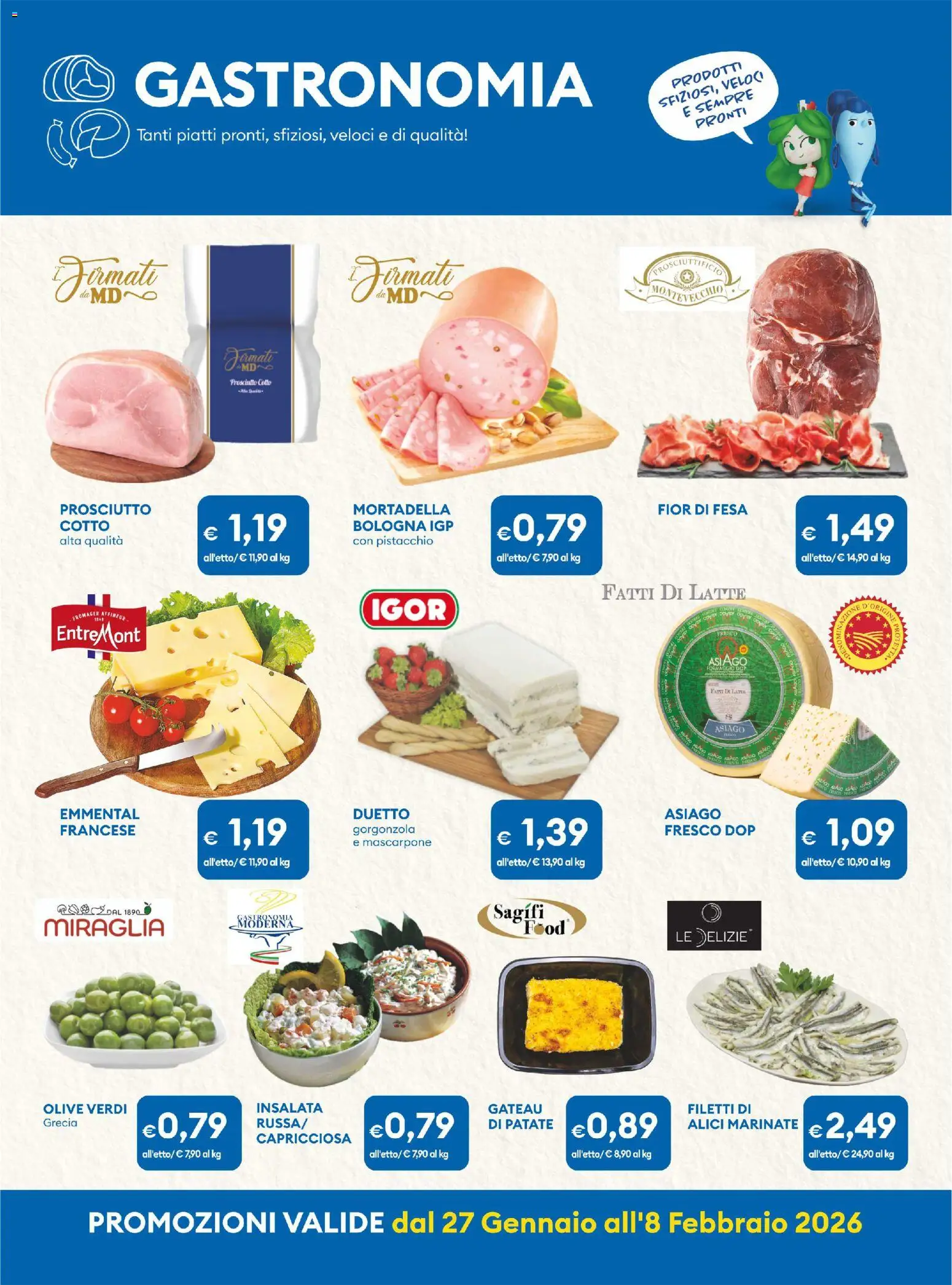 Volantino MD Discount del 27.01.2026 | Pagina: 13 | Prodotti: Prosciutto Cotto, Patate, Gorgonzola, Emmental