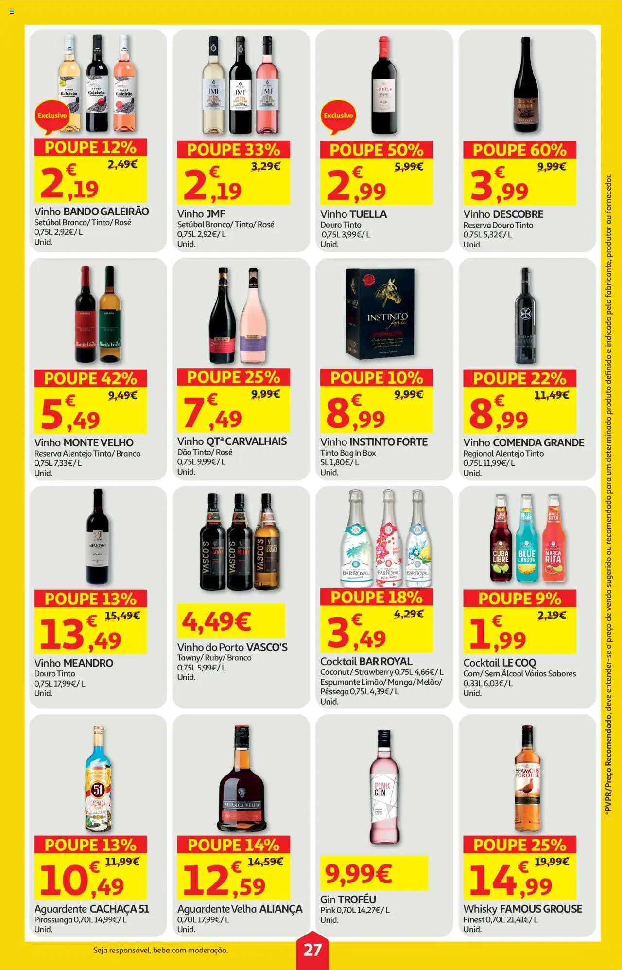 Auchan folheto │ válido de 16.10.2025 | Página: 27 | Produtos: Espumante, Cachaça, Aliança, Vinho
