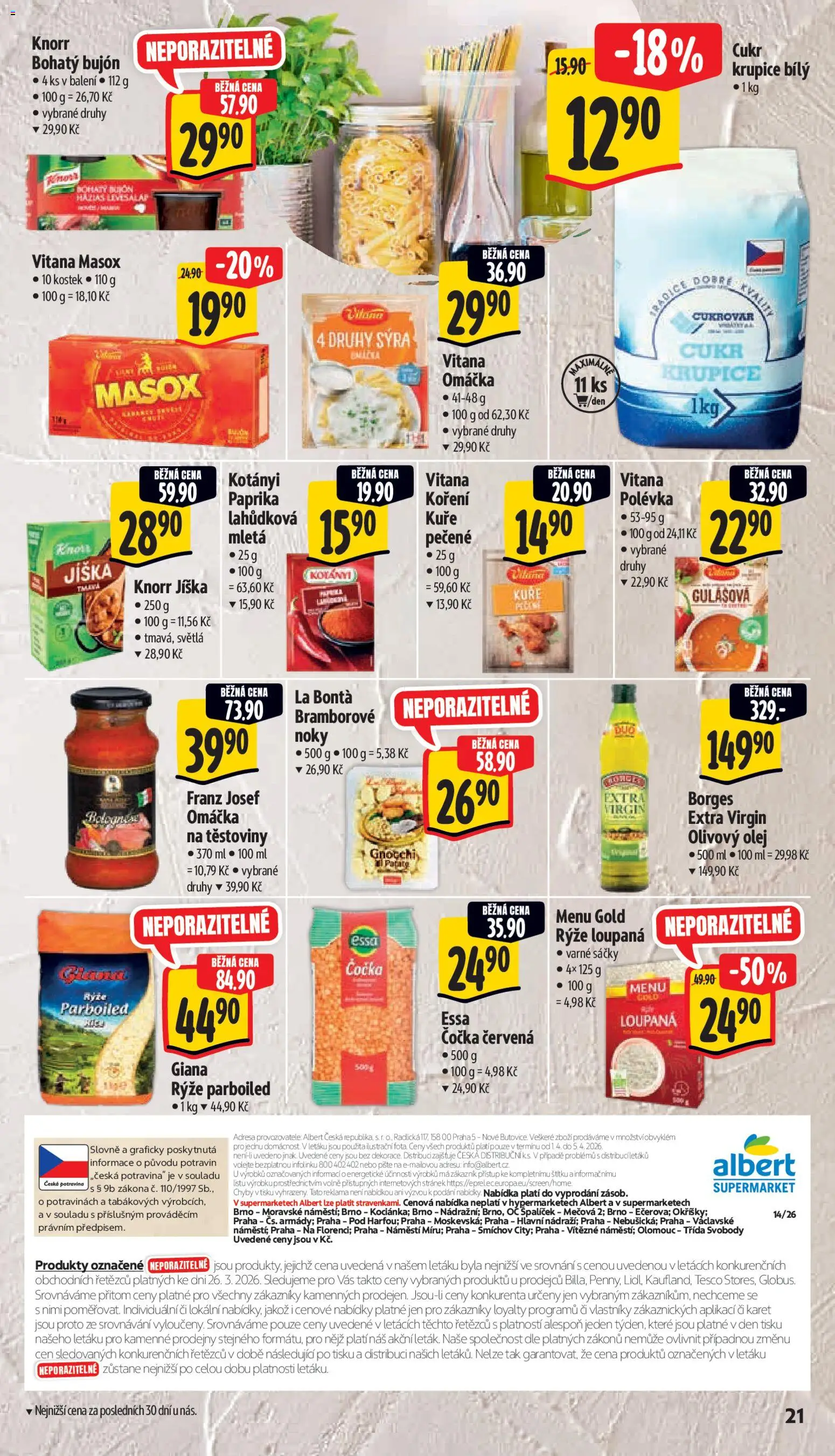 Albert leták - Supermarket od 01.04.2026 | Strana: 29 | Produkty: Olivový olej, Knorr, Bujón, Gnocchi