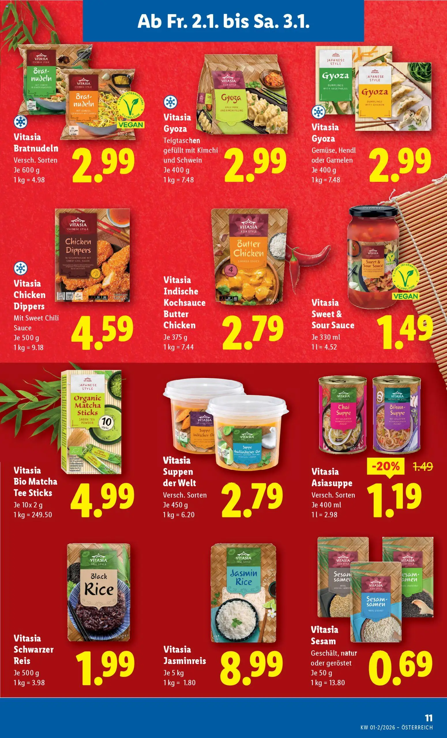 Lidl Oberpullendorf, Güssing, Oberwart gültig ab 02.01.2026 | Seite: 13 | Produkte: Chili, Reis, Tee, Nudeln