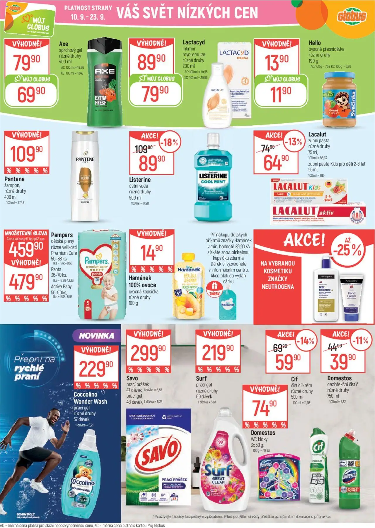 Globus leták od 10.09.2025 | Strana: 23 | Produkty: Dětské pleny, Lactacyd, Domestos, Lacalut Aktiv